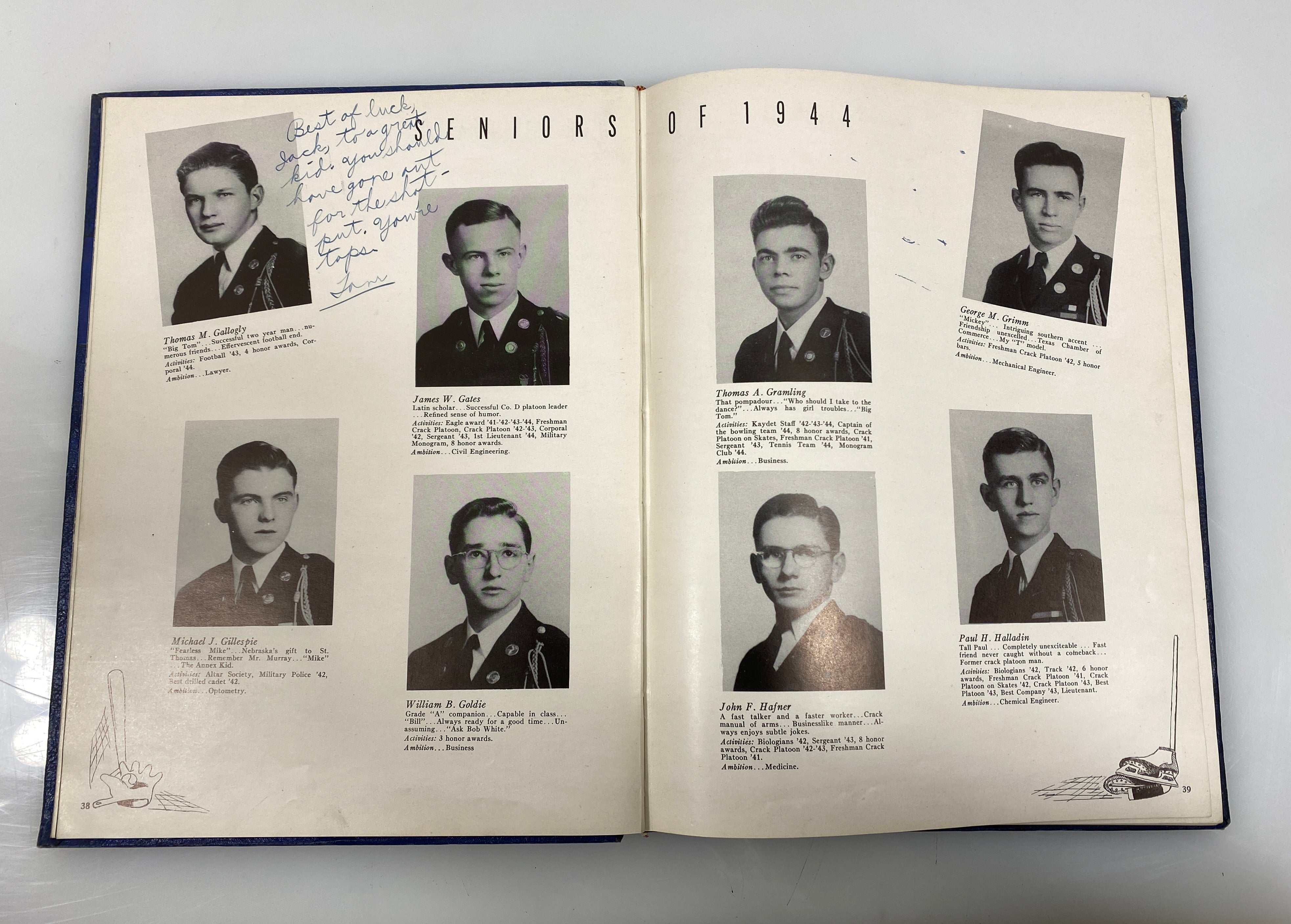 1944 St. Thomas Military Academy Yearbook "Kaydet" Minnesota HC