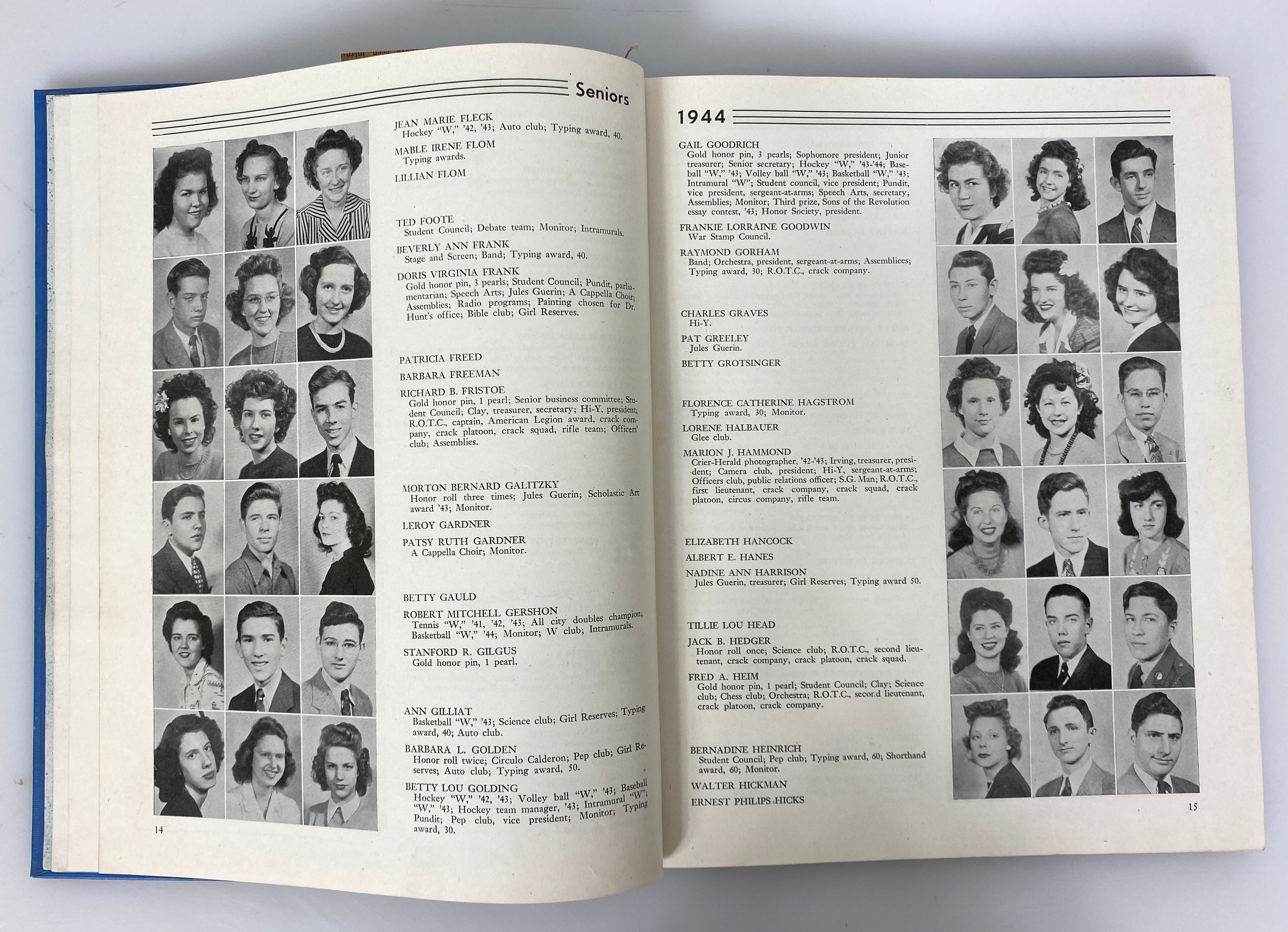 1944 Westport High School Yearbook Kansas City Missouri HC w Ephemera