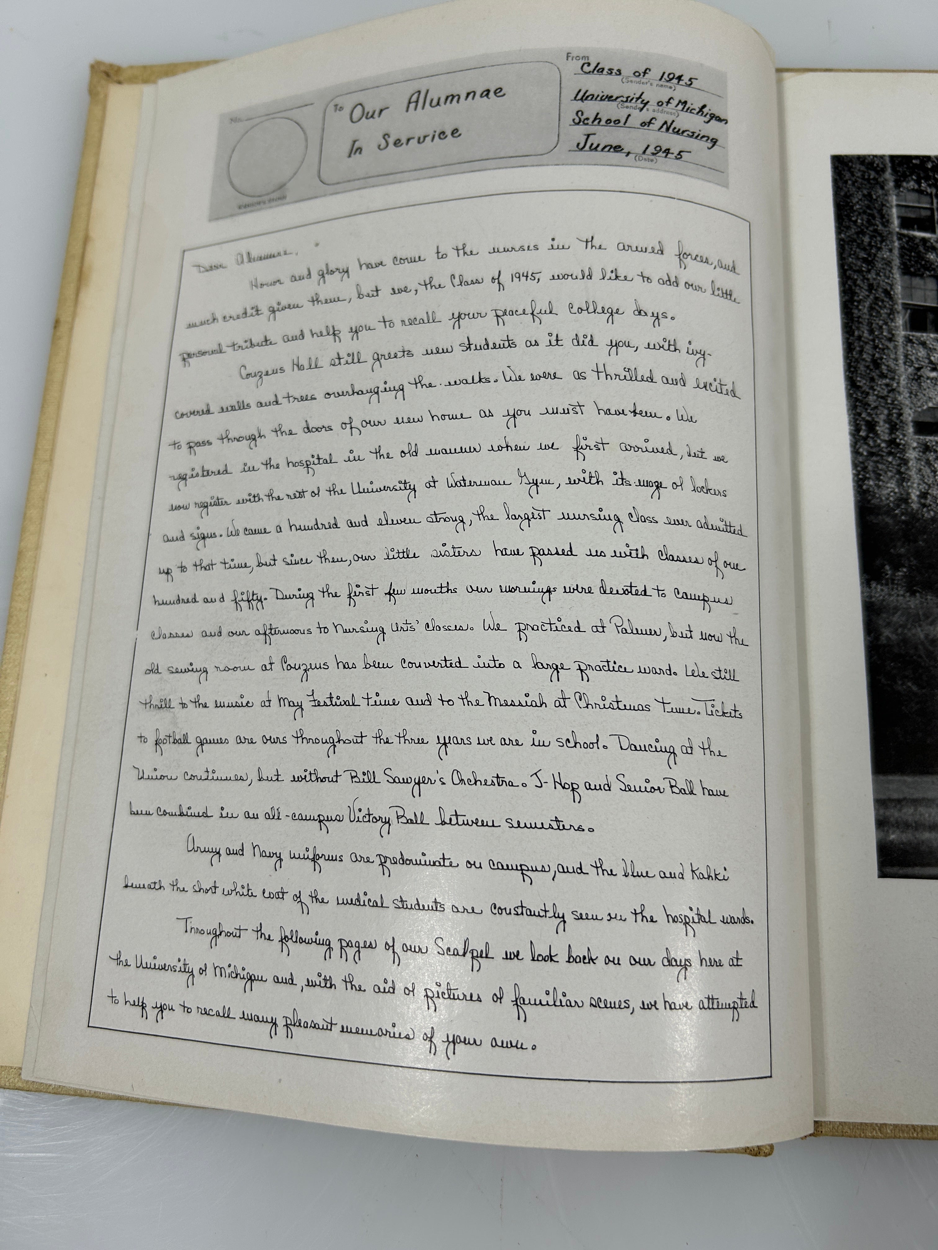 1945 "Scalpel" University of Michigan School of Nursing Yearbook