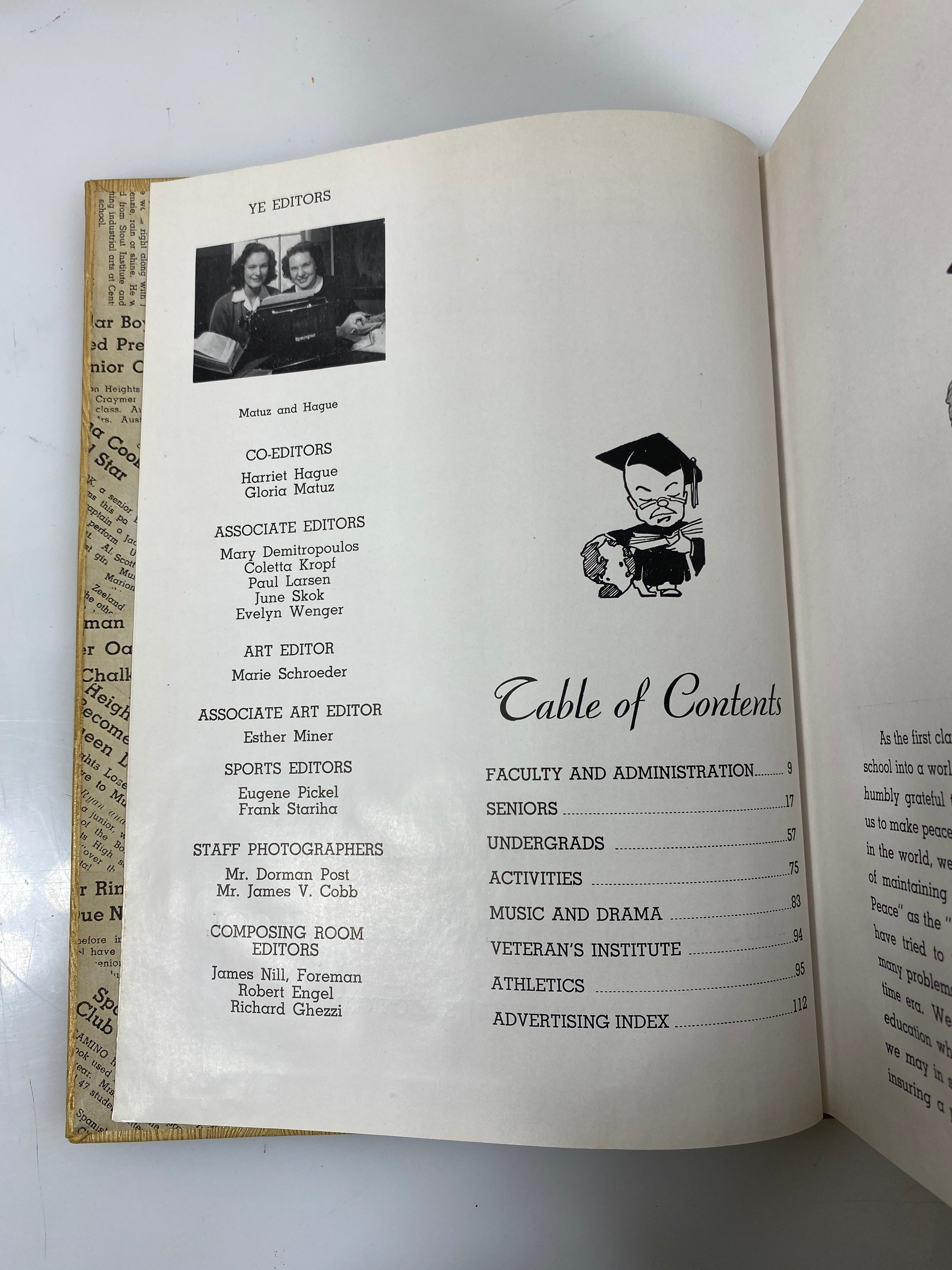 1946 "The Oaks" Muskegon Heights High School Yearbook Michigan HC