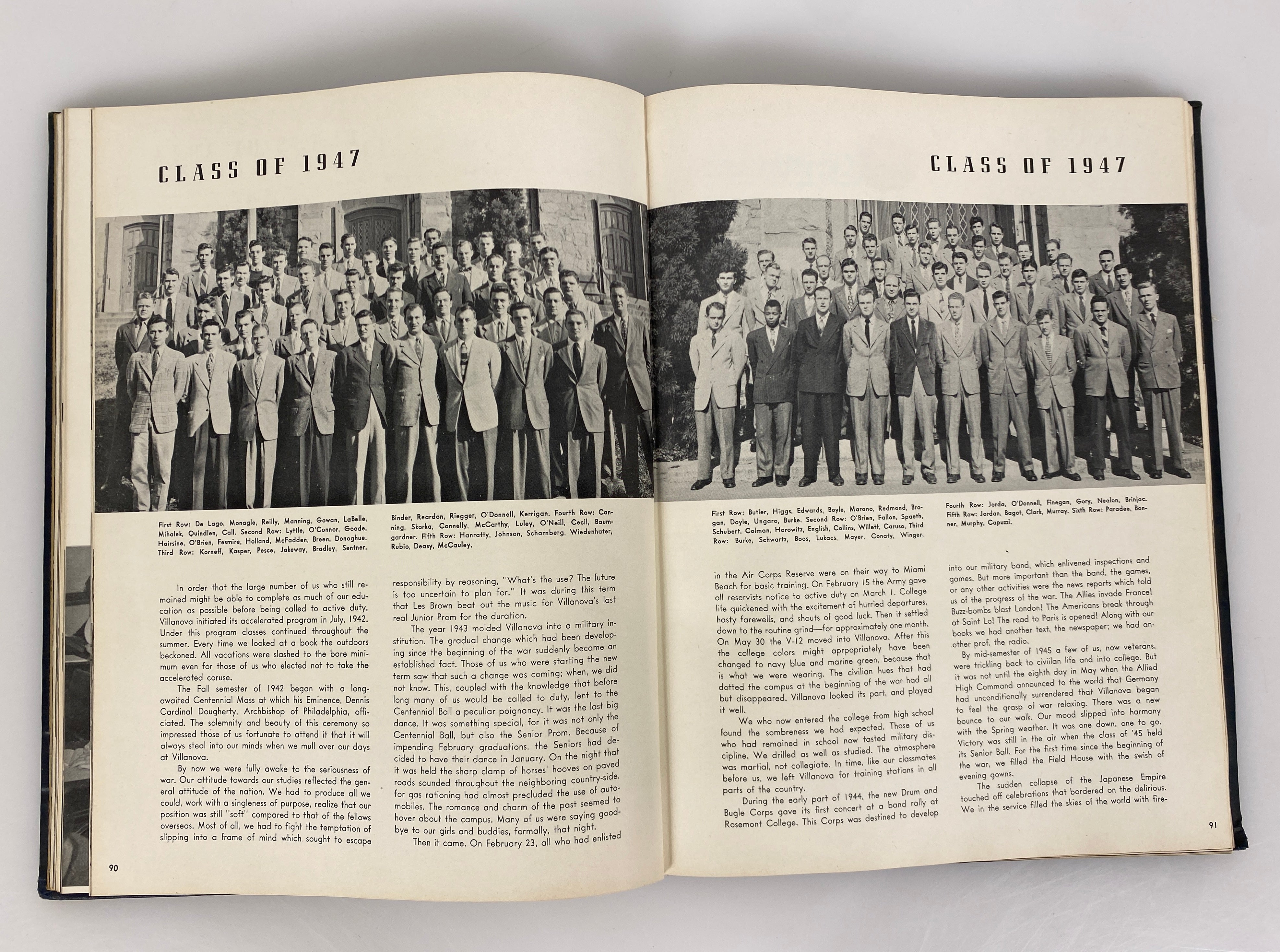 1947 Villanova College Yearbook "Belle Air" Villanova Pennsylvania HC
