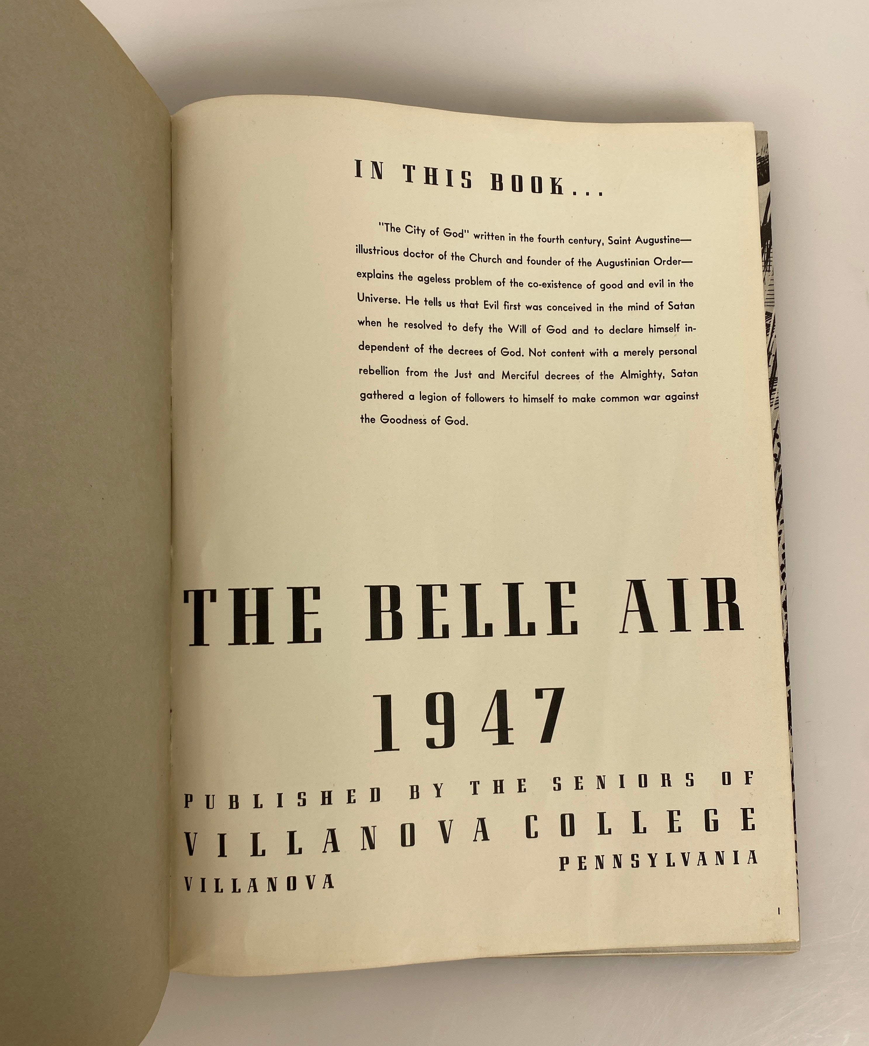 1947 Villanova College Yearbook "Belle Air" Villanova Pennsylvania HC