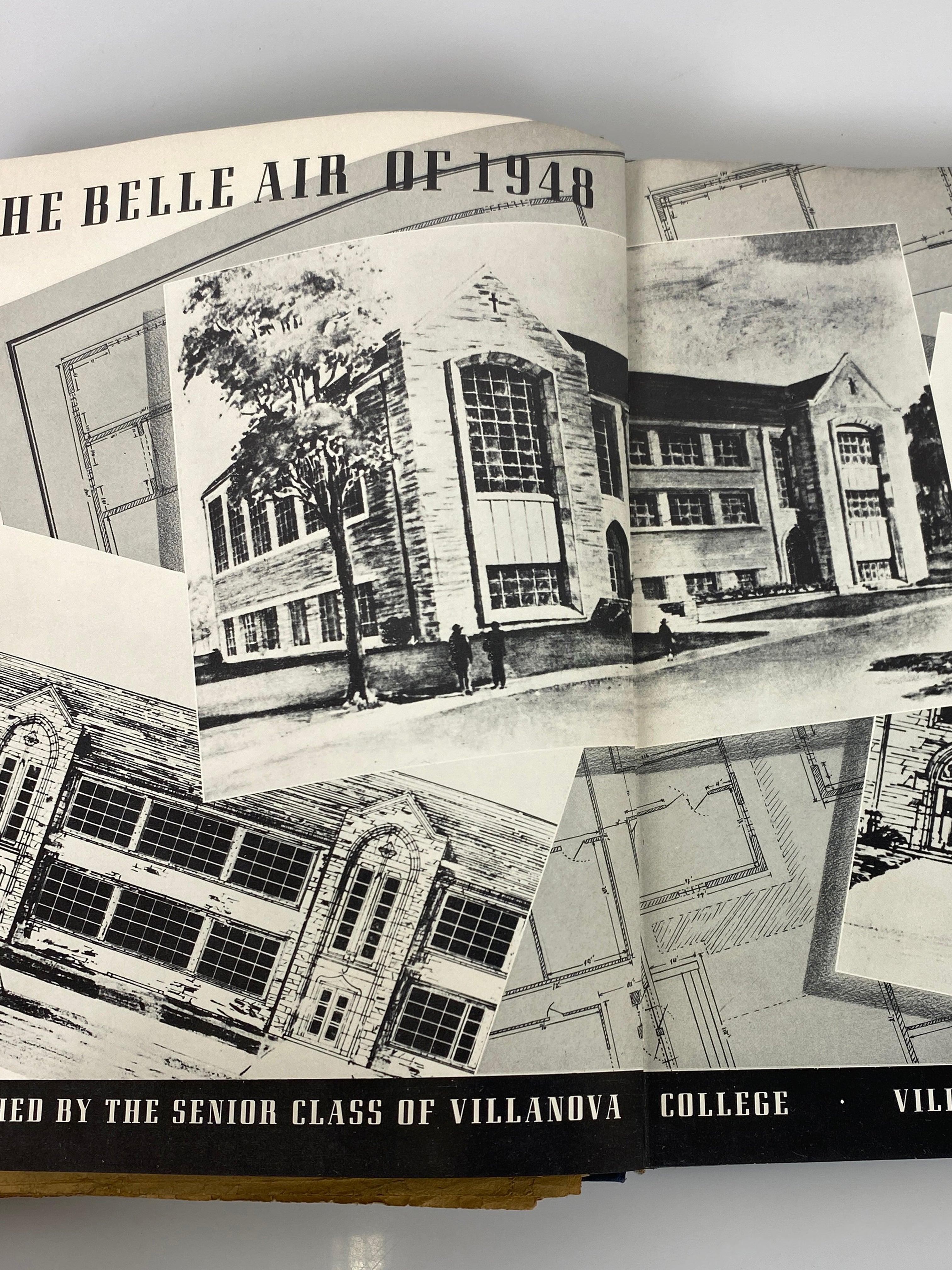 1948 Villanova College Yearbook " The Belle Air" Villanova PA with Ephemera HC
