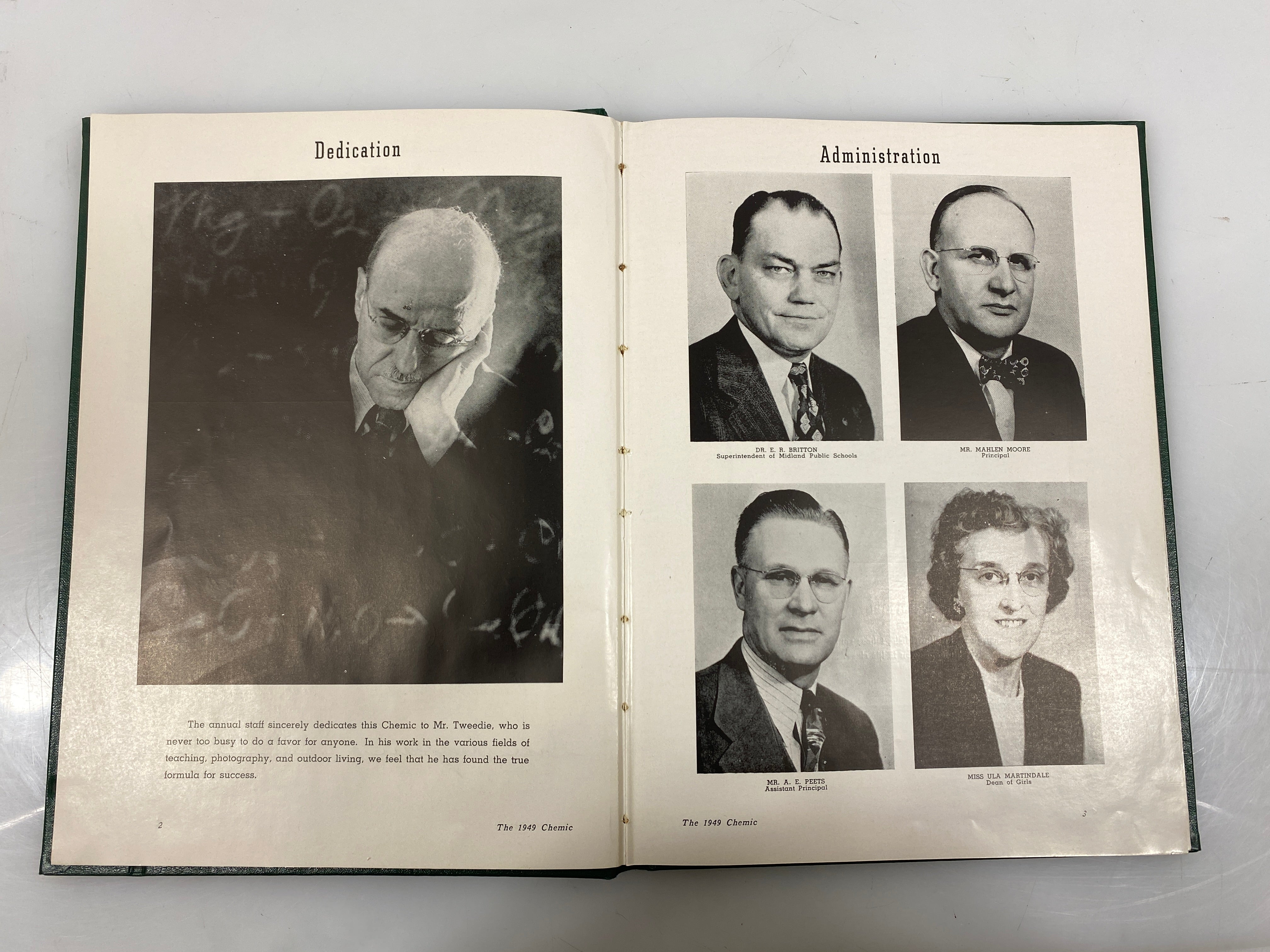 1949 Midland High School Yearbook "Chemic" Midland, MI HC