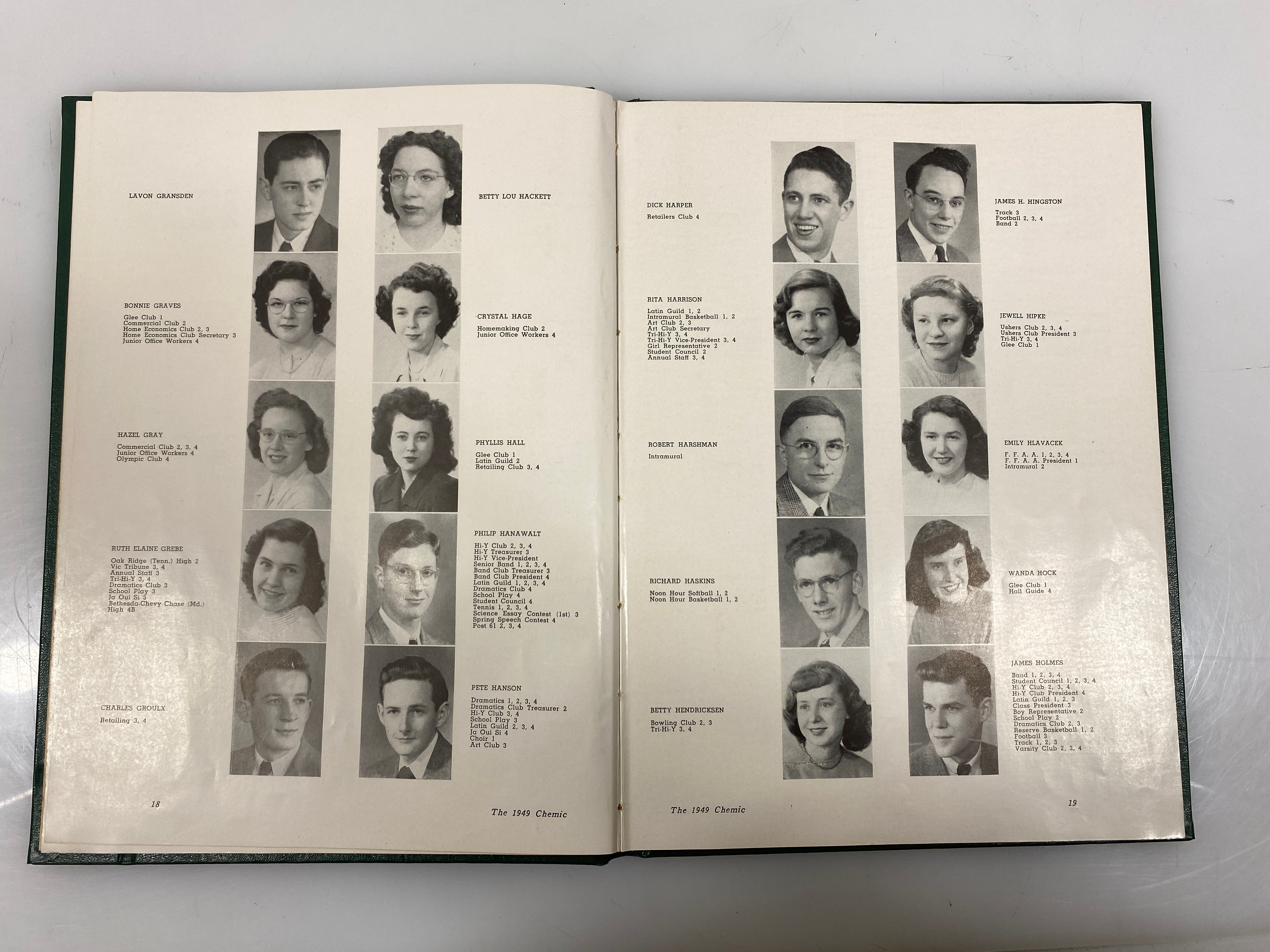 1949 Midland High School Yearbook "Chemic" Midland, MI HC