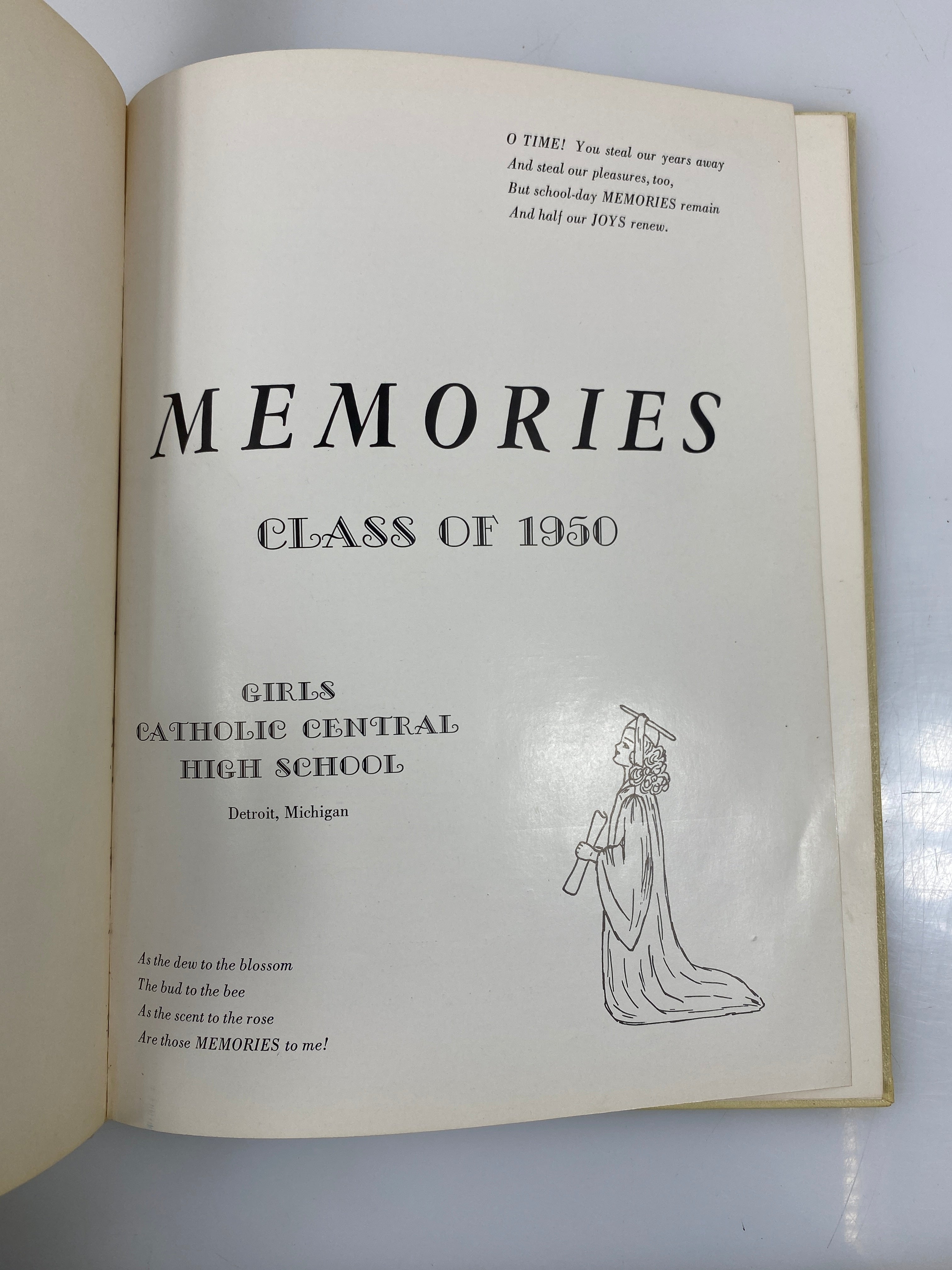 1950 Girls Catholic Central Yearbook Detroit MI HC