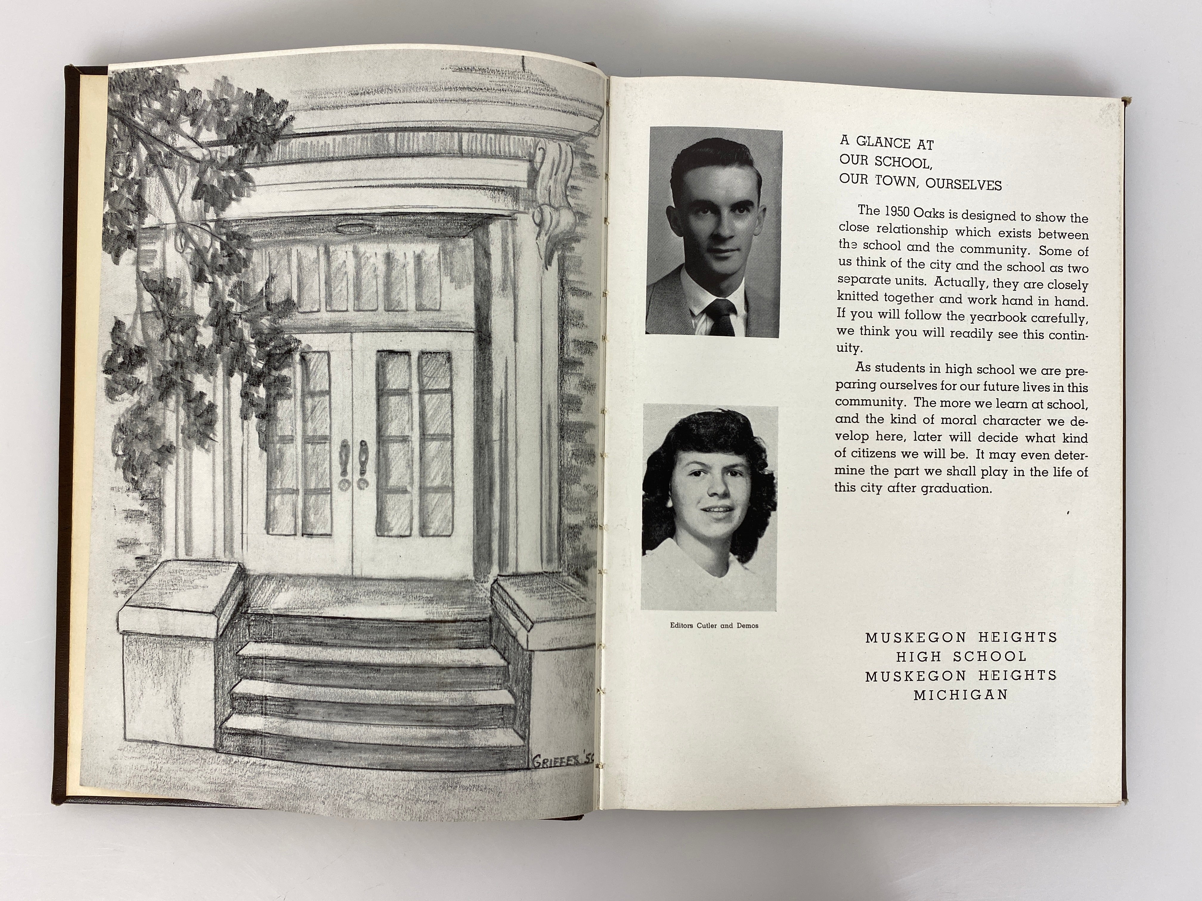 1950 Muskegon Heights High School Yearbook Michigan HC