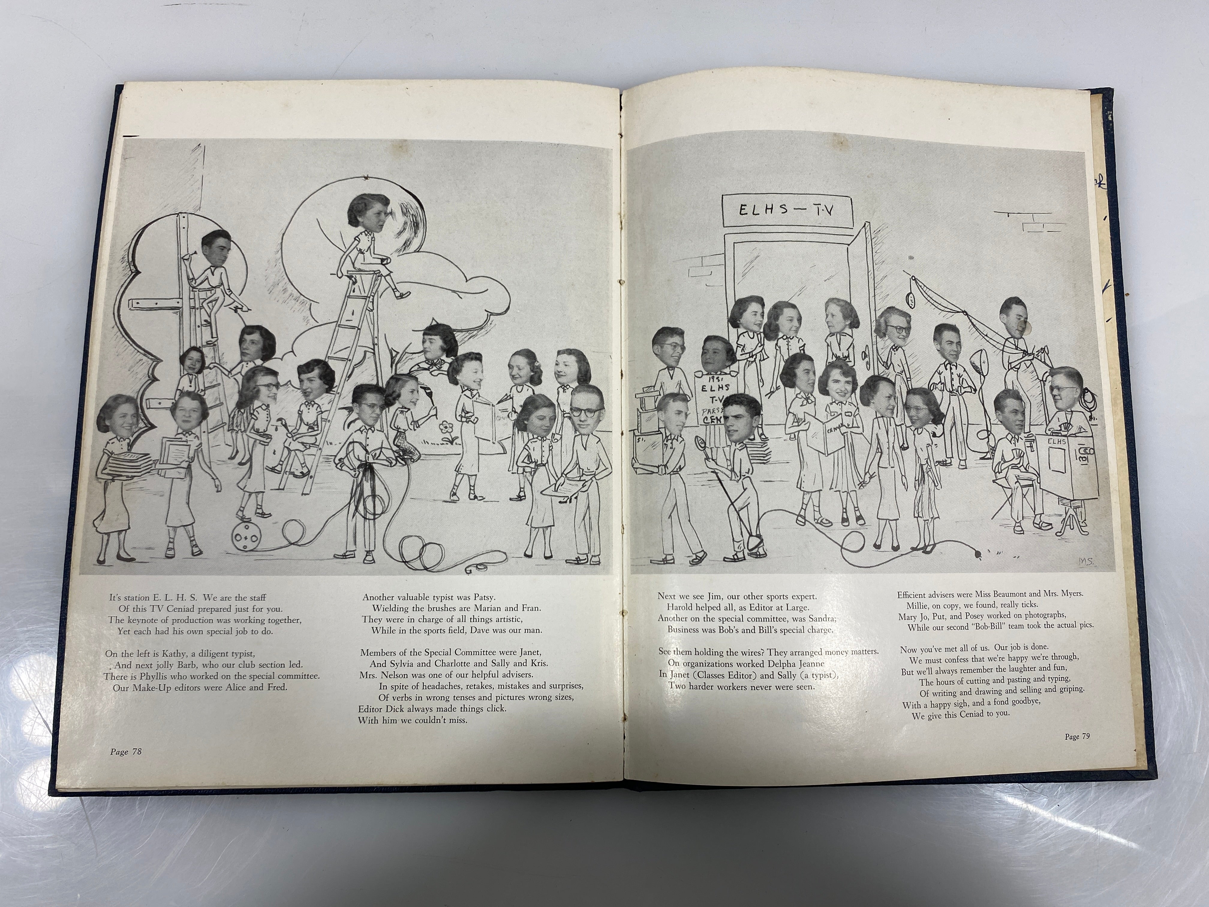 1951 "Ceniad" East Lansing High School Yearbook East Lansing, MI HC