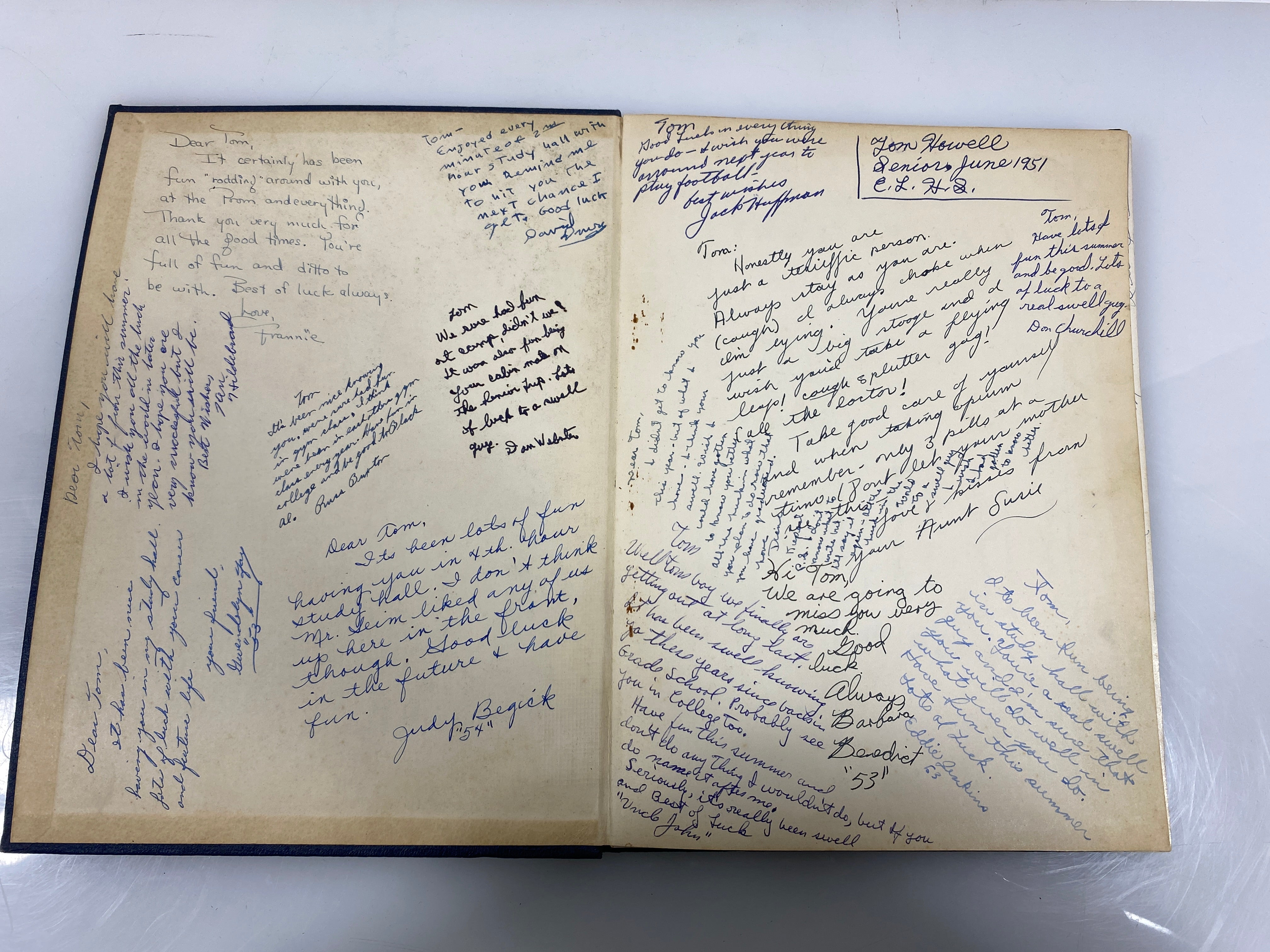 1951 "Ceniad" East Lansing High School Yearbook East Lansing, MI HC