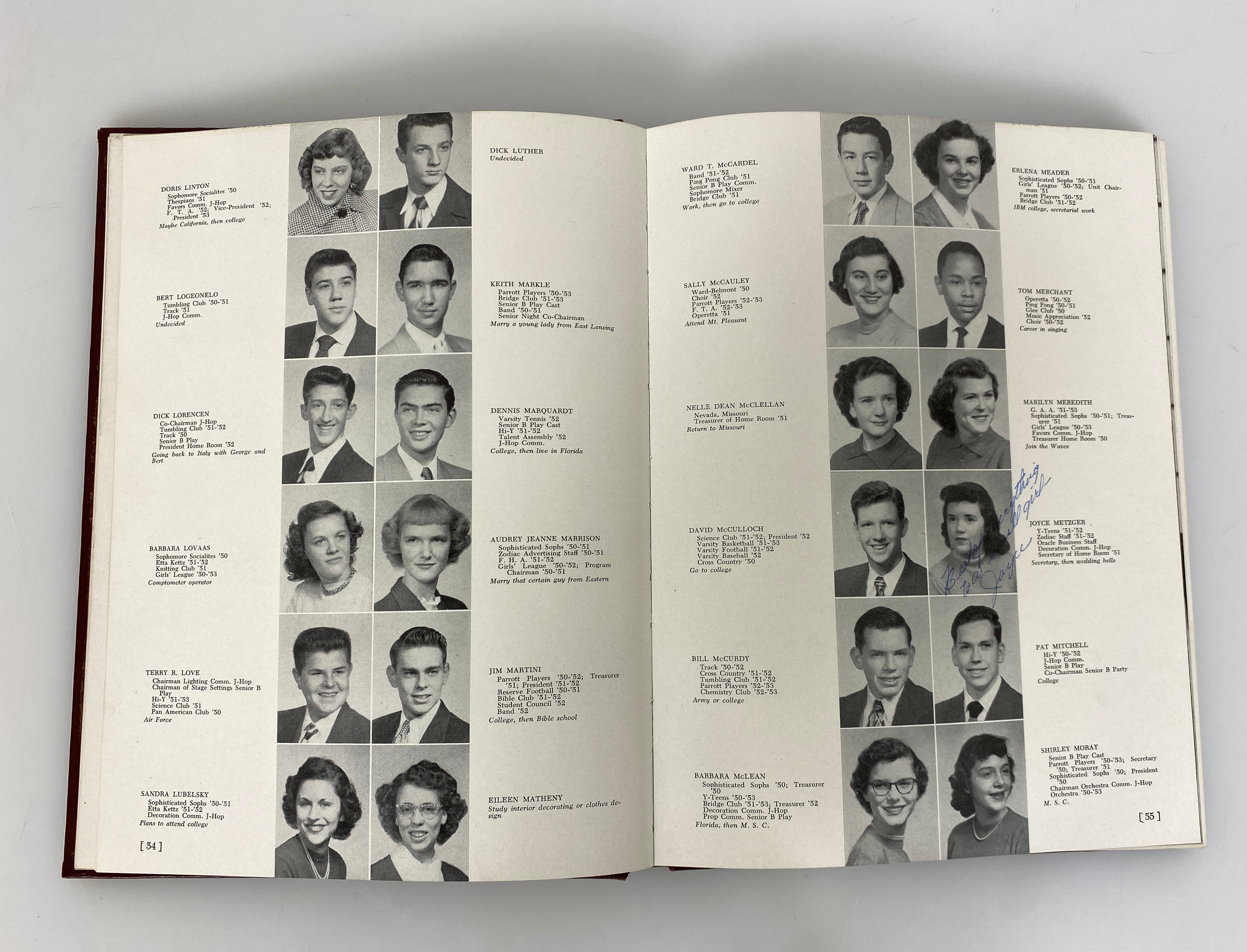 1952 J.W. Sexton High School Yearbook "The Oracle" w Ephemera Lansing MI HC