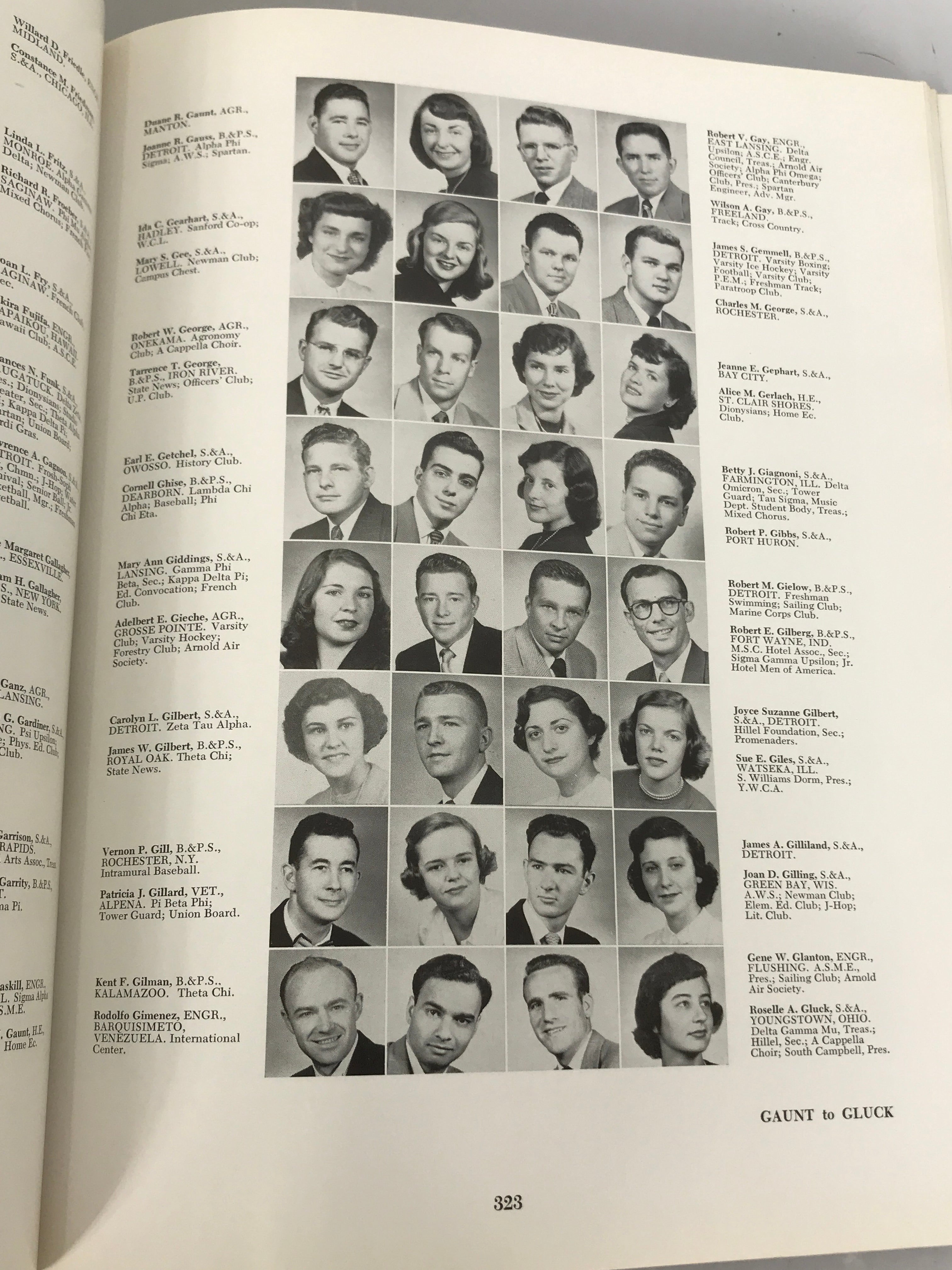 1952 Michigan State College Yearbook East Lansing Michigan HC