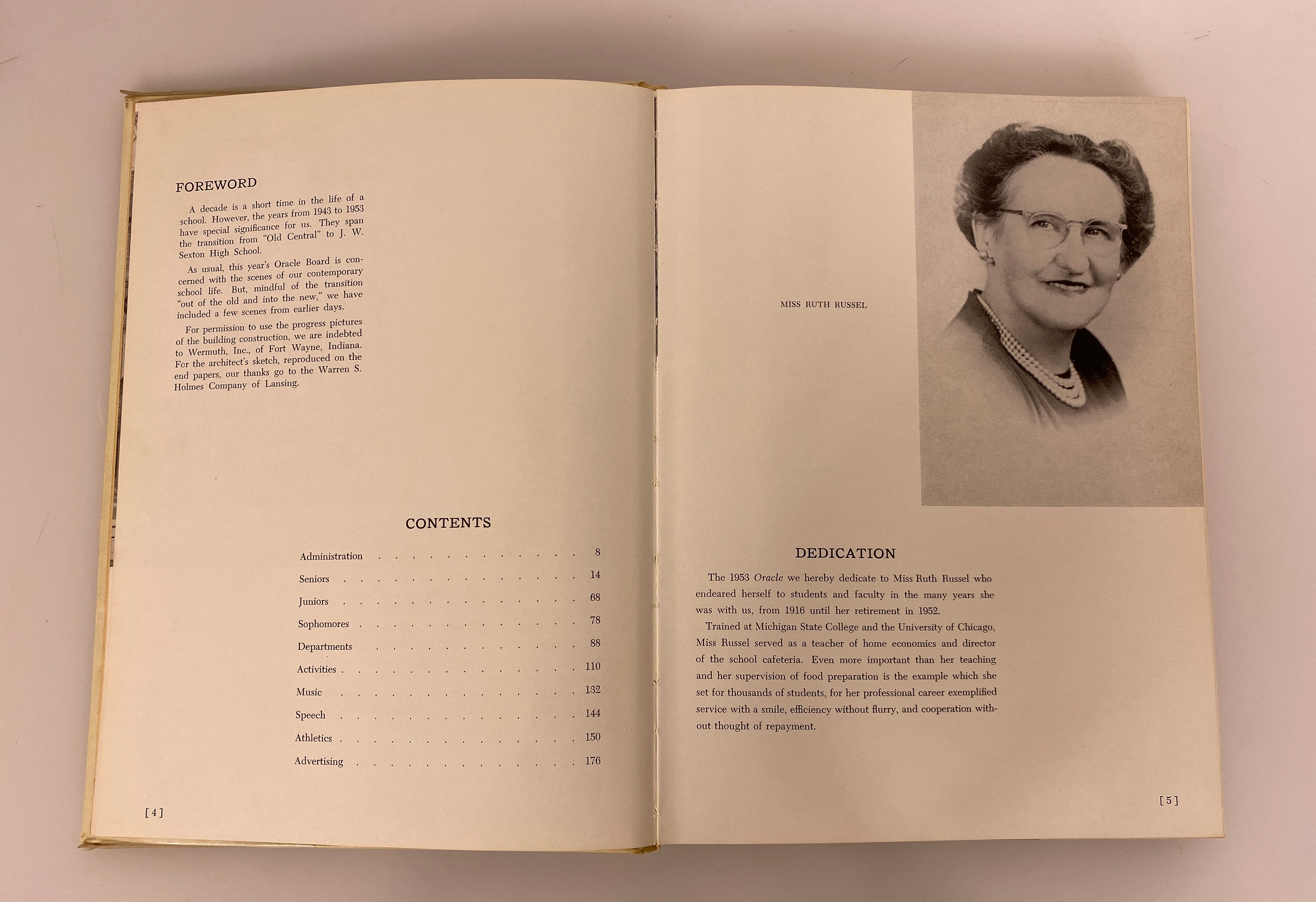 1953 J.W. Sexton High School Yearbook "The Oracle" Lansing MI w Ephemera HC