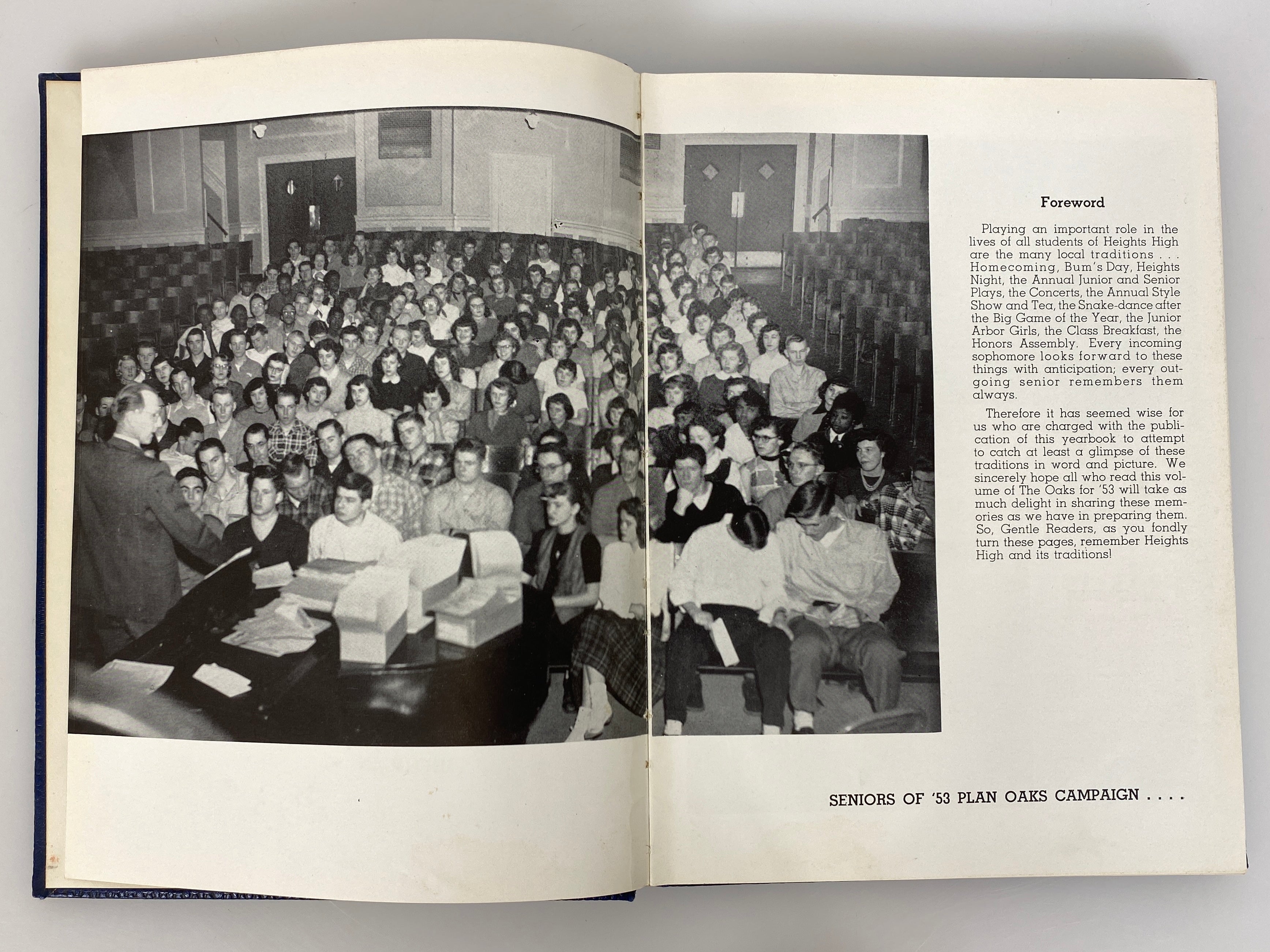1953 Muskegon Heights High School Yearbook "Oaks" HC