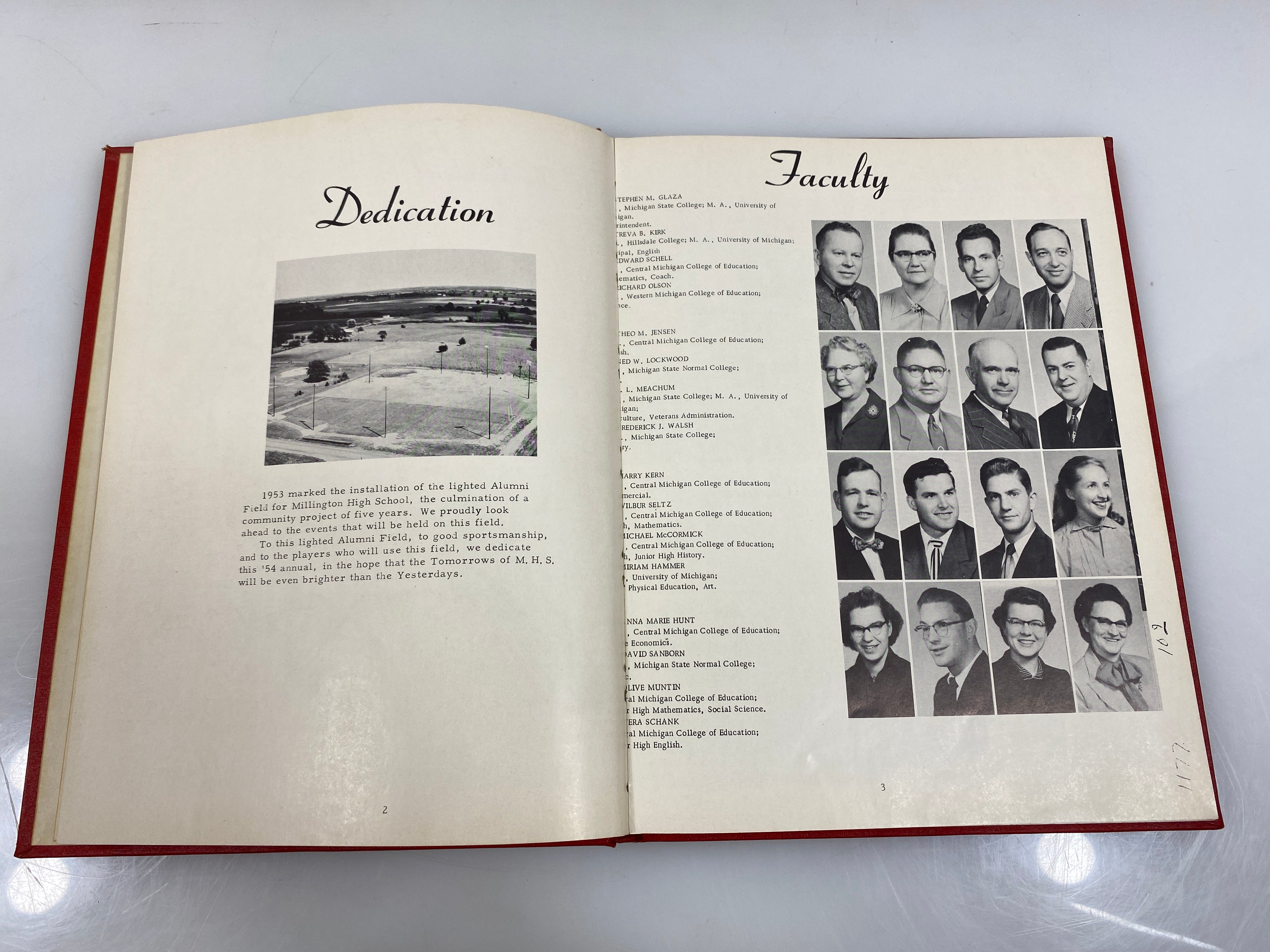 1954 "The Cardinal" Millington High School Yearbook Millington MI HC