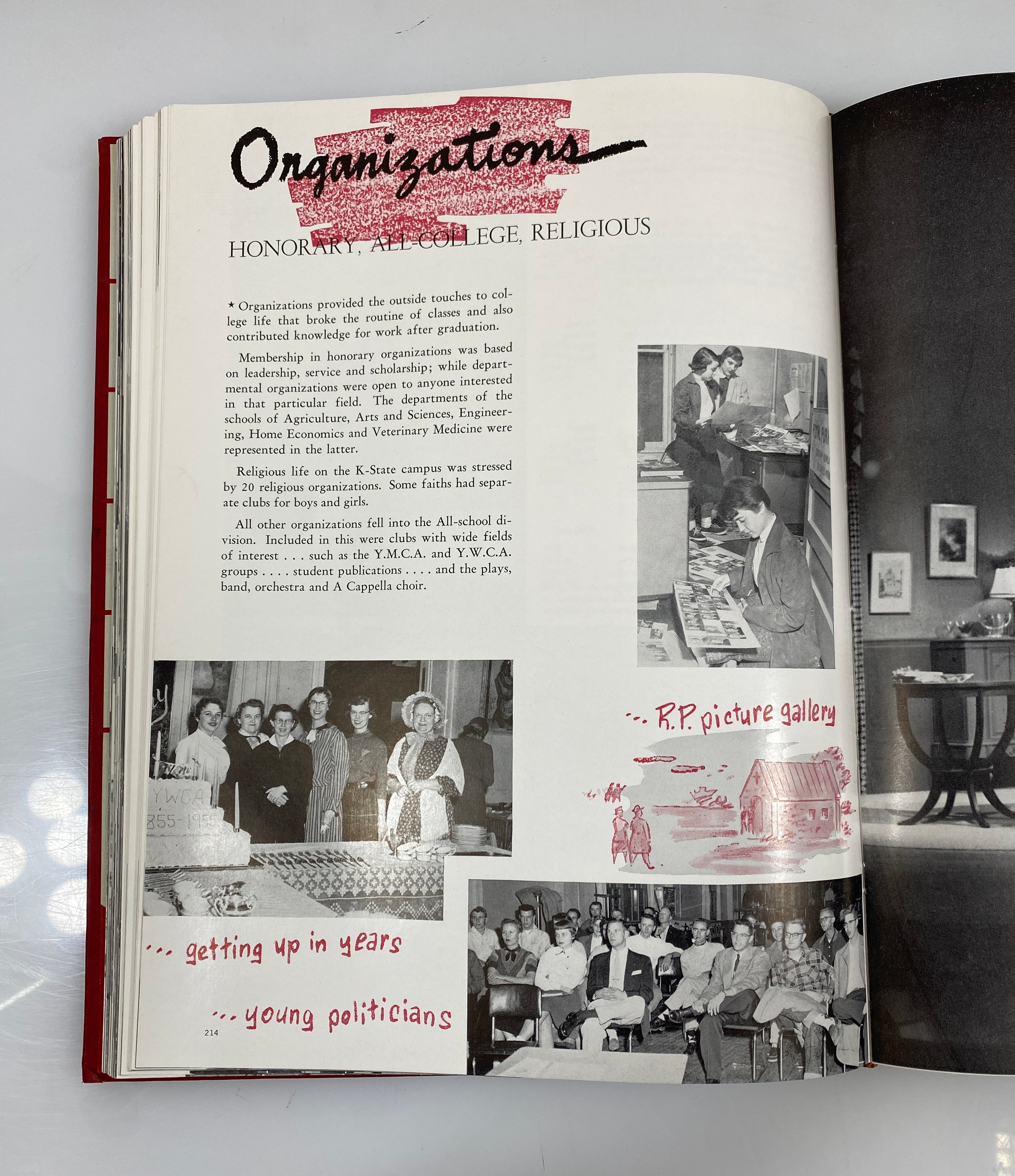 1955 Kansas State College "Royal Purple" Yearbook HC