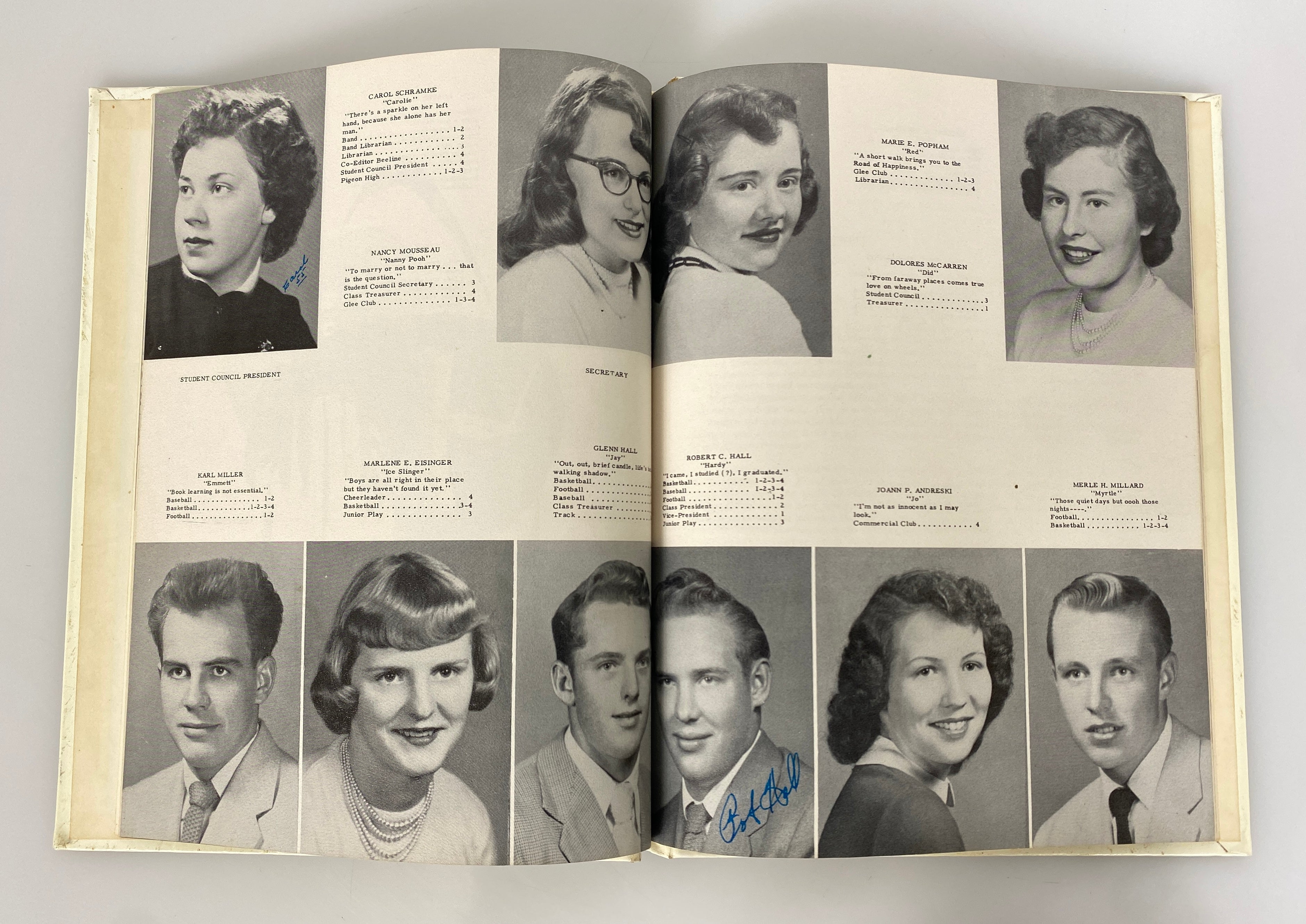 1955 North Huron High School Yearbook "Beeline" Kinde Michigan HC
