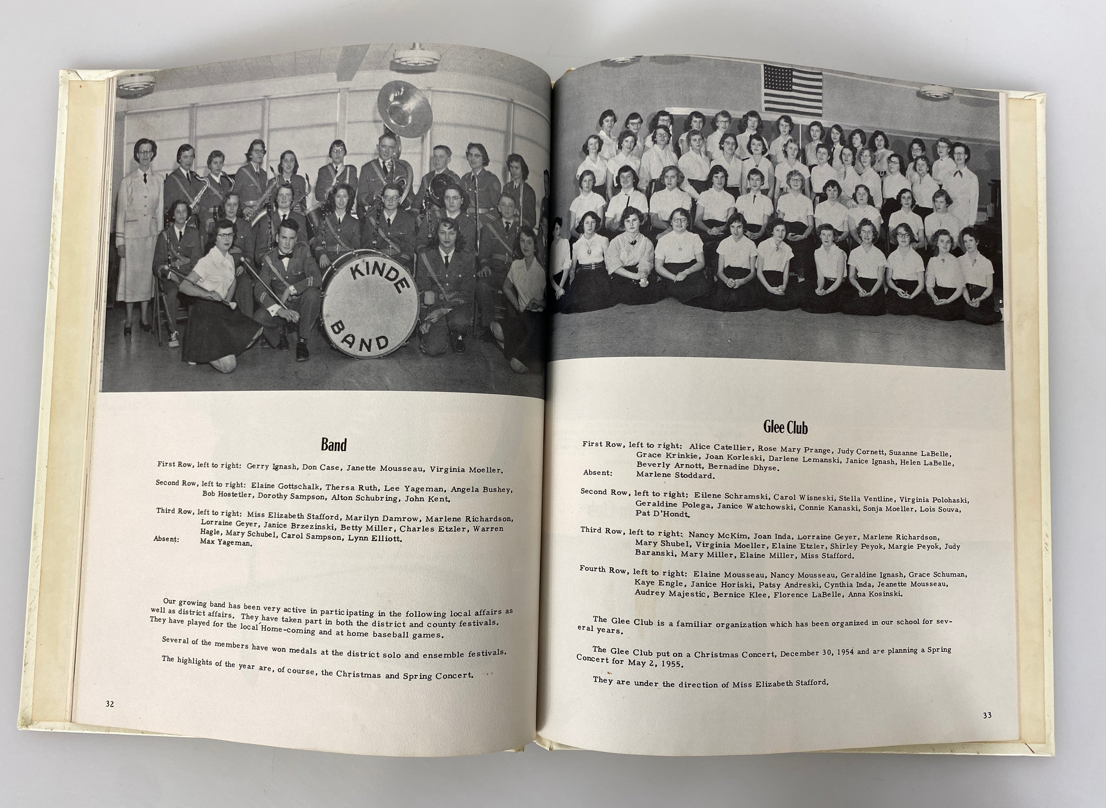 1955 North Huron High School Yearbook "Beeline" Kinde Michigan HC