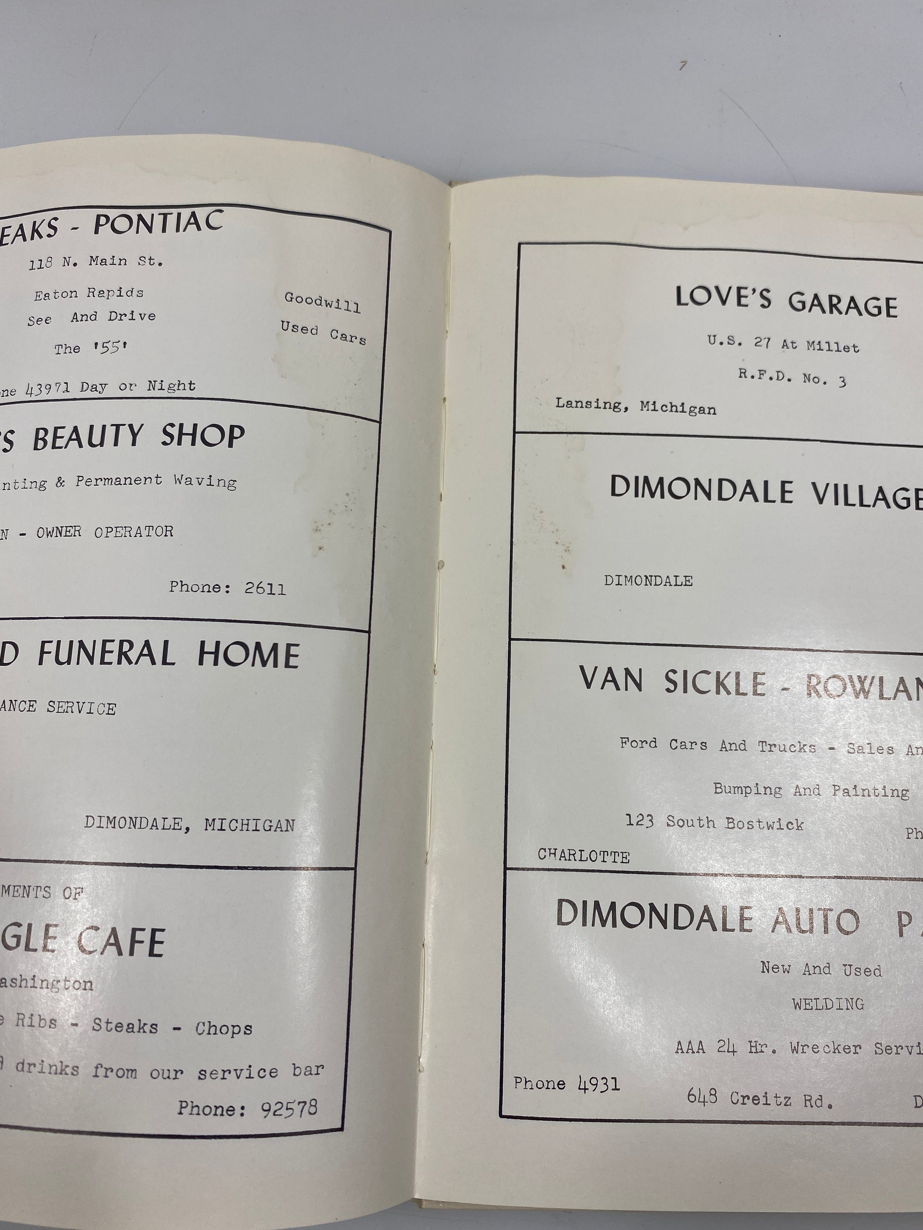 1955 "The Gem" Dimondale Schools Yearbook Dimondale, MI HC
