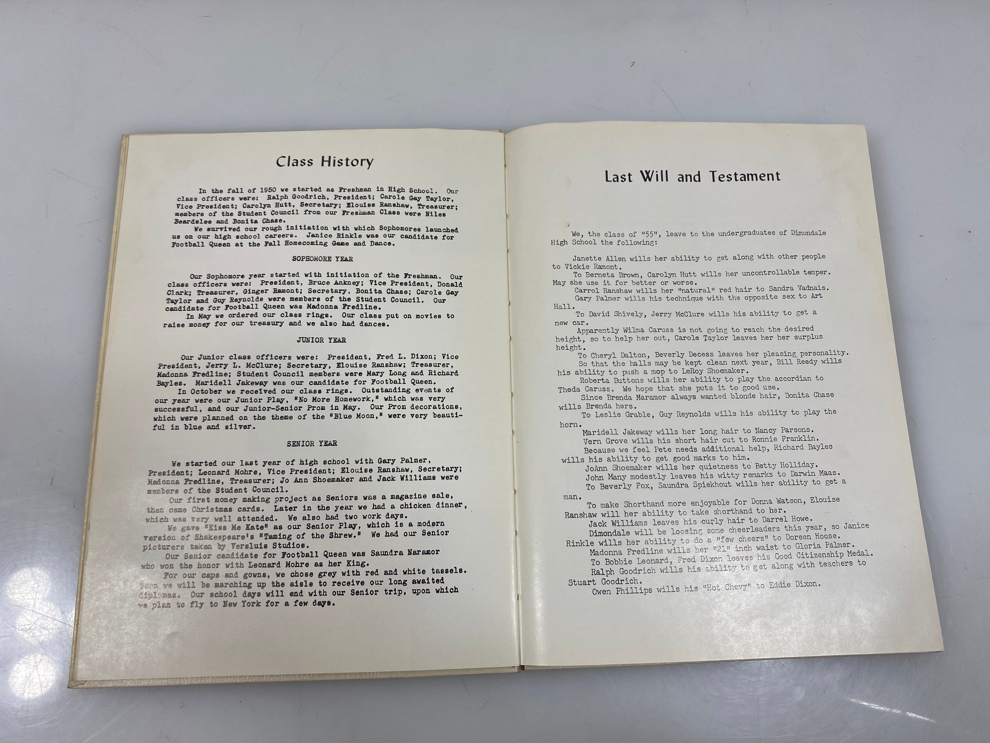 1955 "The Gem" Dimondale Schools Yearbook Dimondale, MI HC