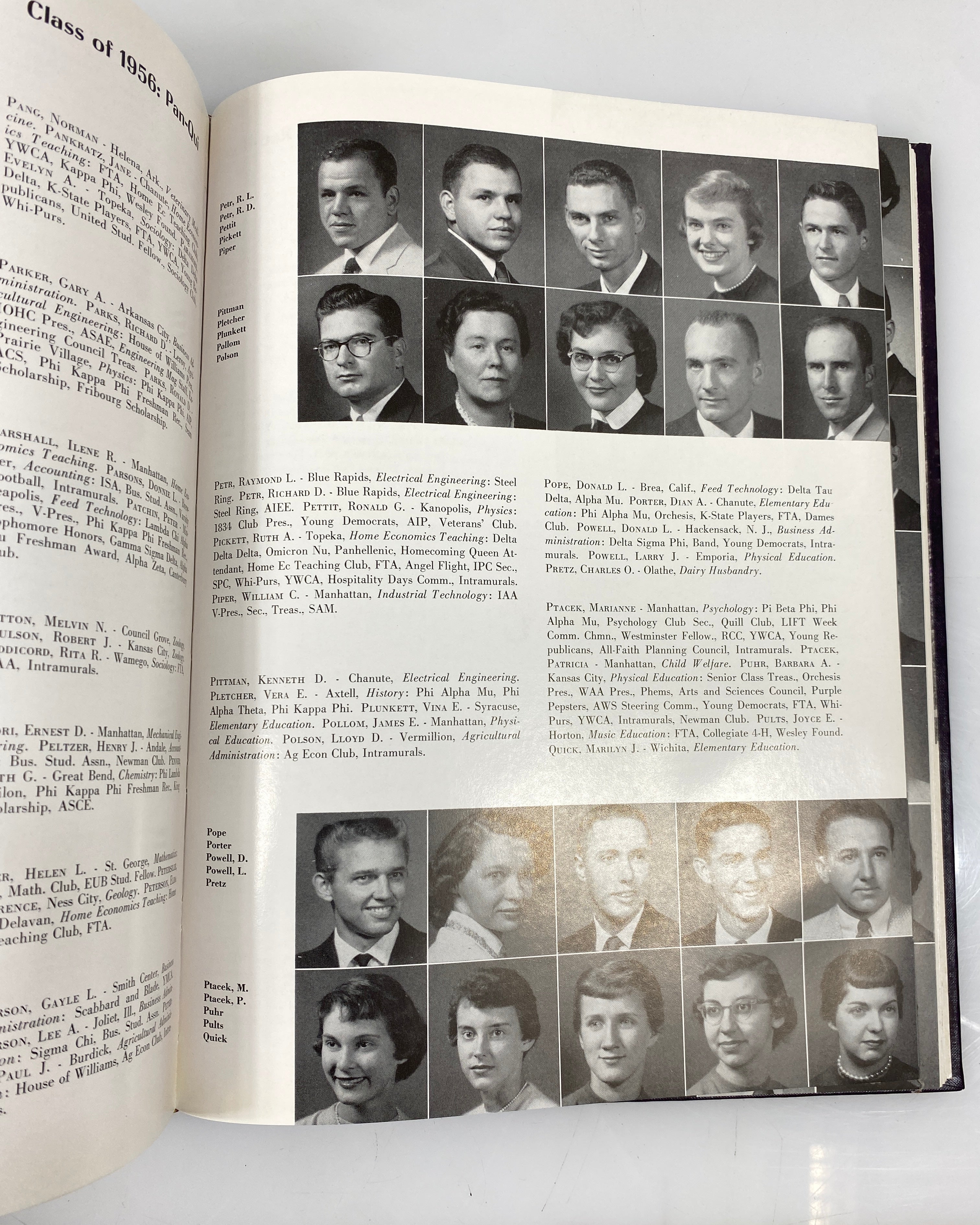 1956 Kansas State College Yearbook "Royal Purple" HC