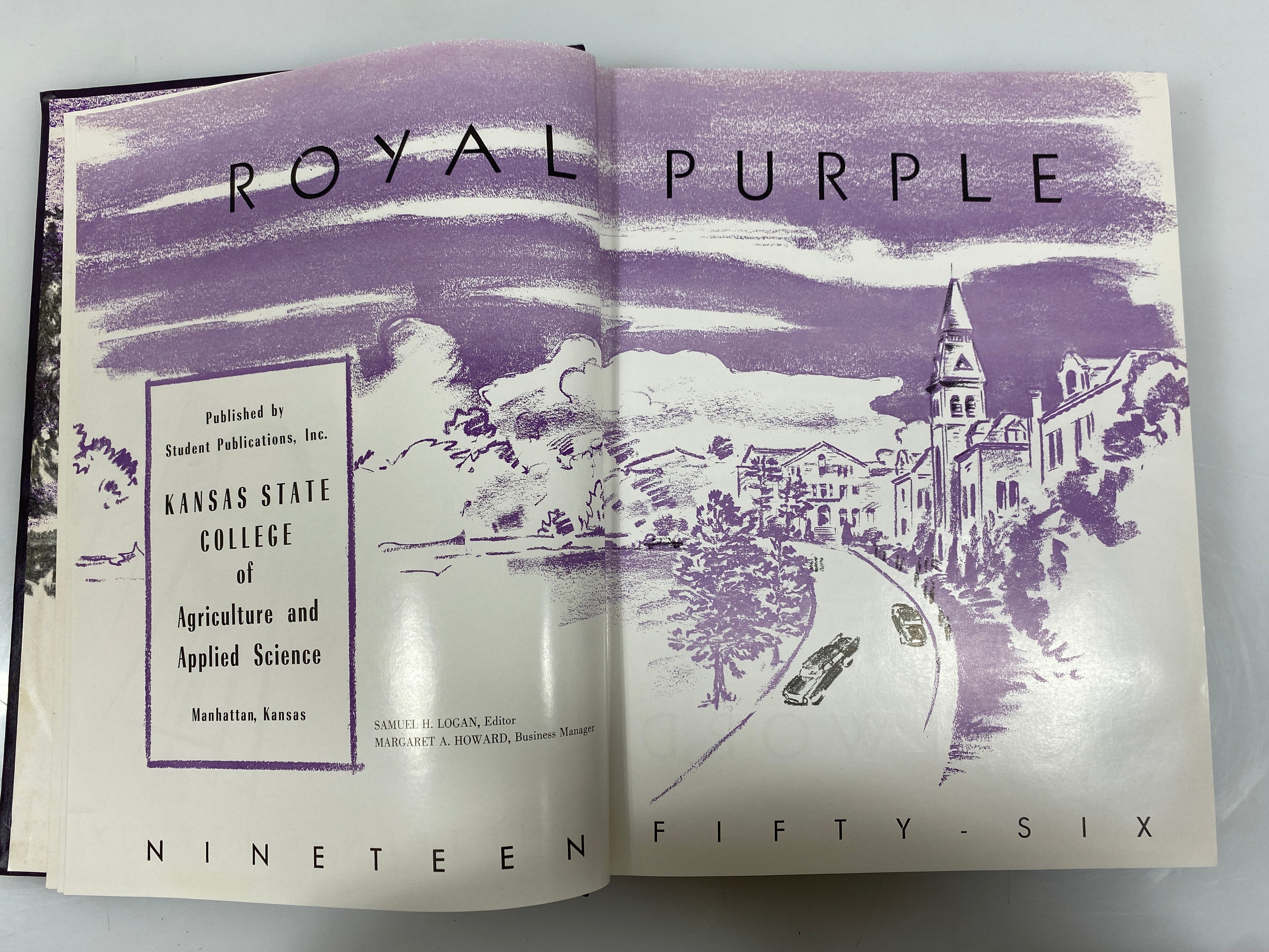 1956 Kansas State College Yearbook "Royal Purple" HC