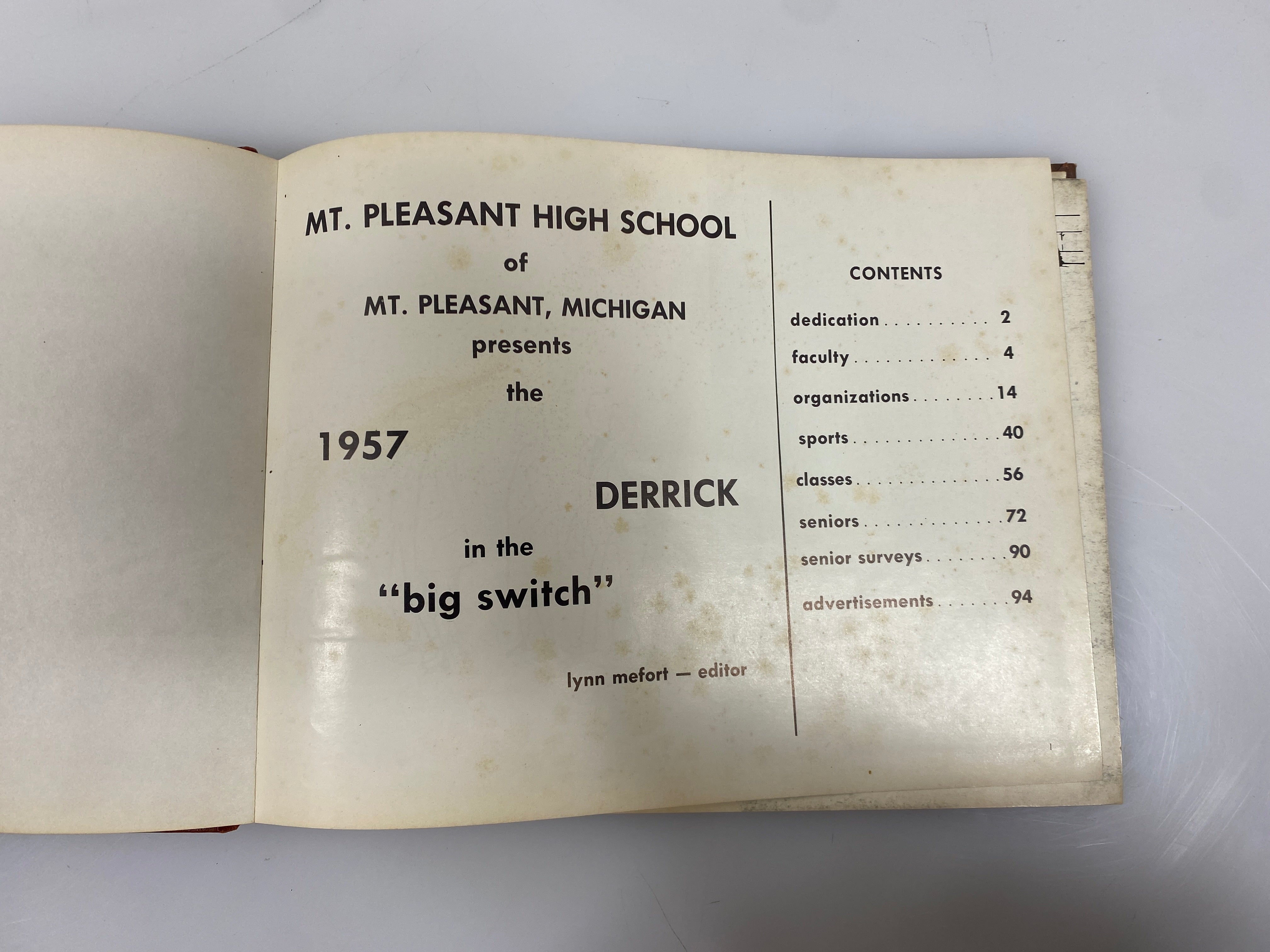 1957 "The Derrick" Mt. Pleasant High School Yearbook Mt. Pleasant Michigan