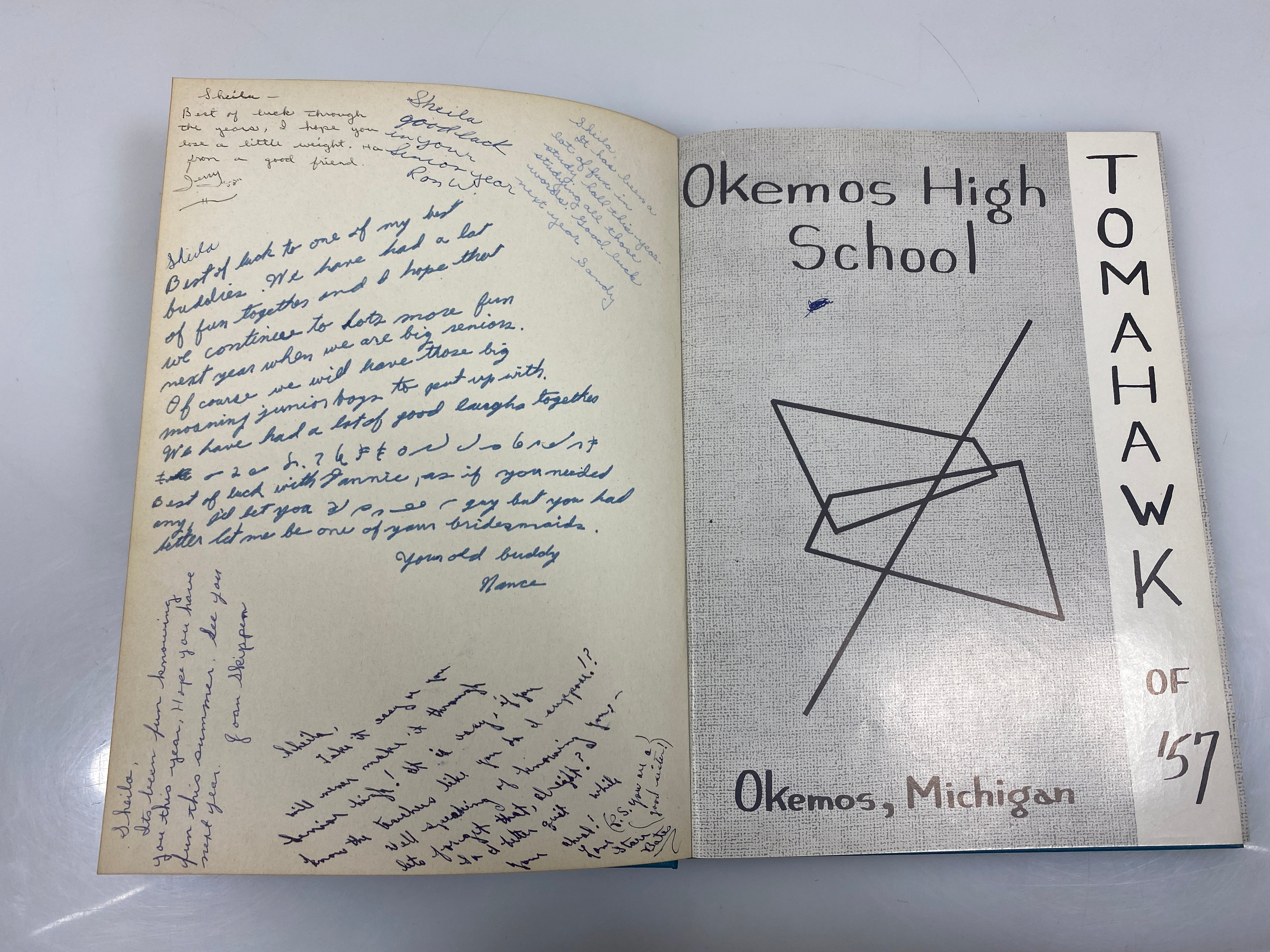 1957 "Tomahawk" Okemos High School Yearbook Okemos, MI HC