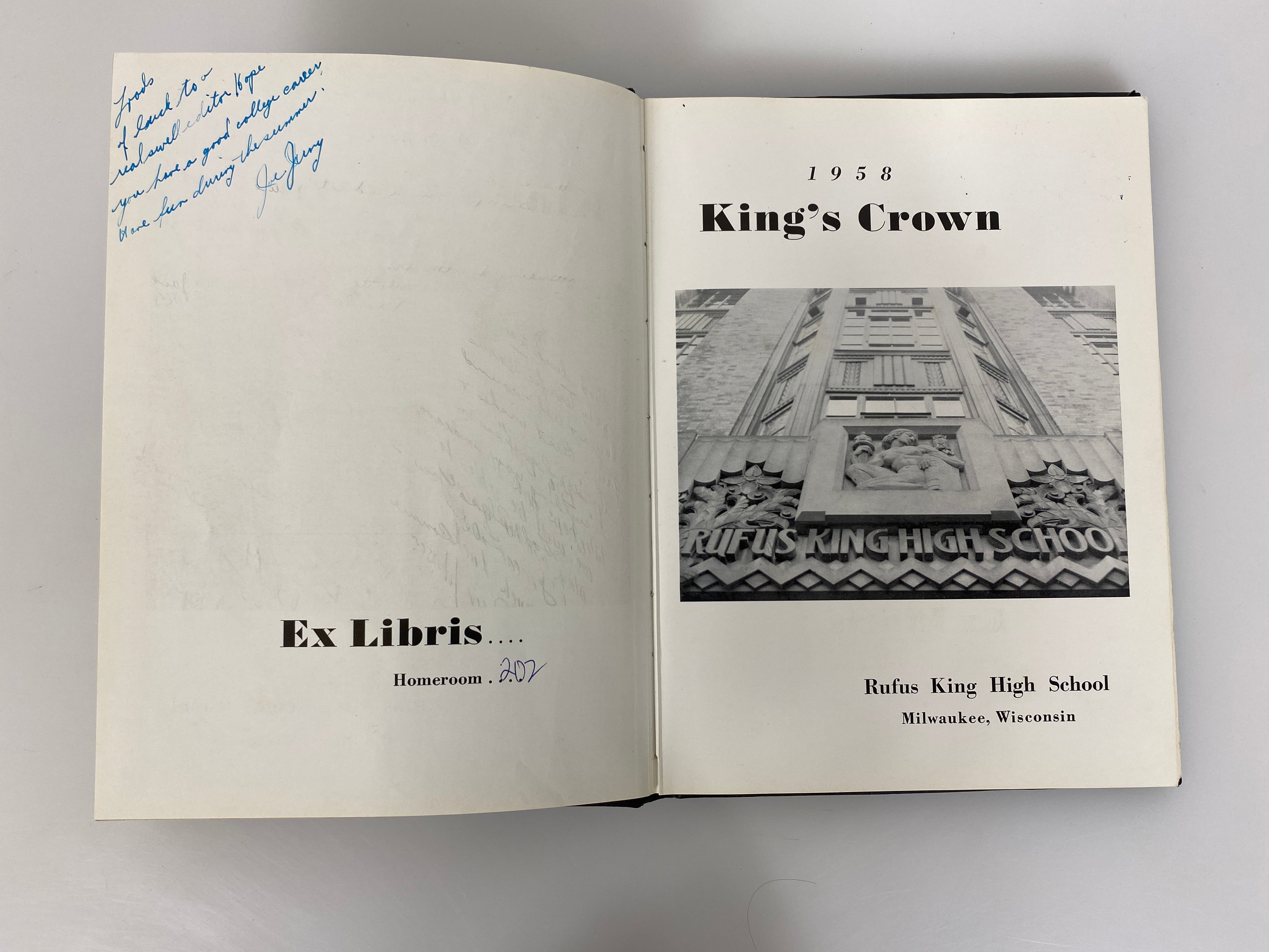 1958 Rufus King High School Yearbook "King's Crown" Milwaukee WI HC
