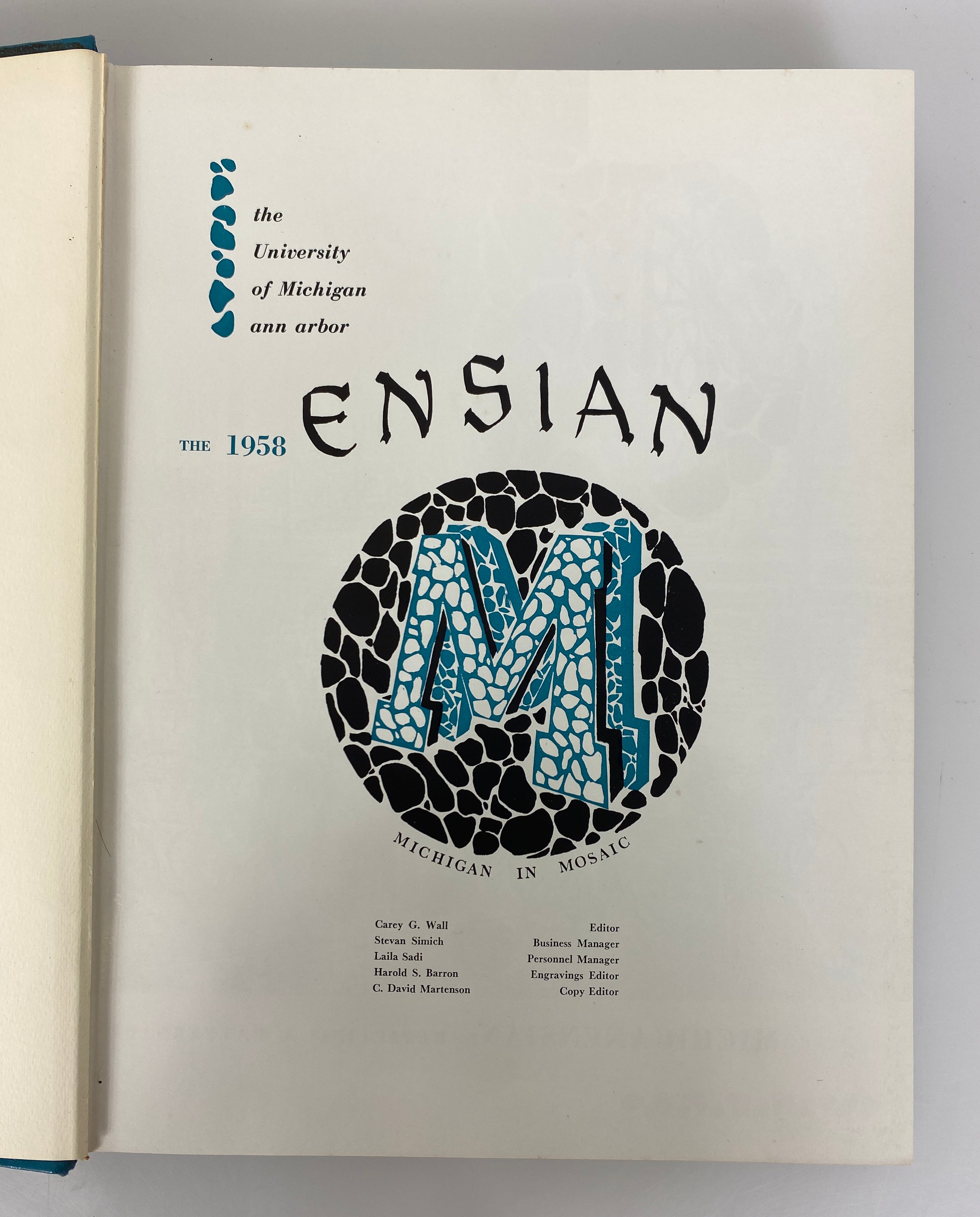 1958 University of Michigan Yearbook "Ensian" HC