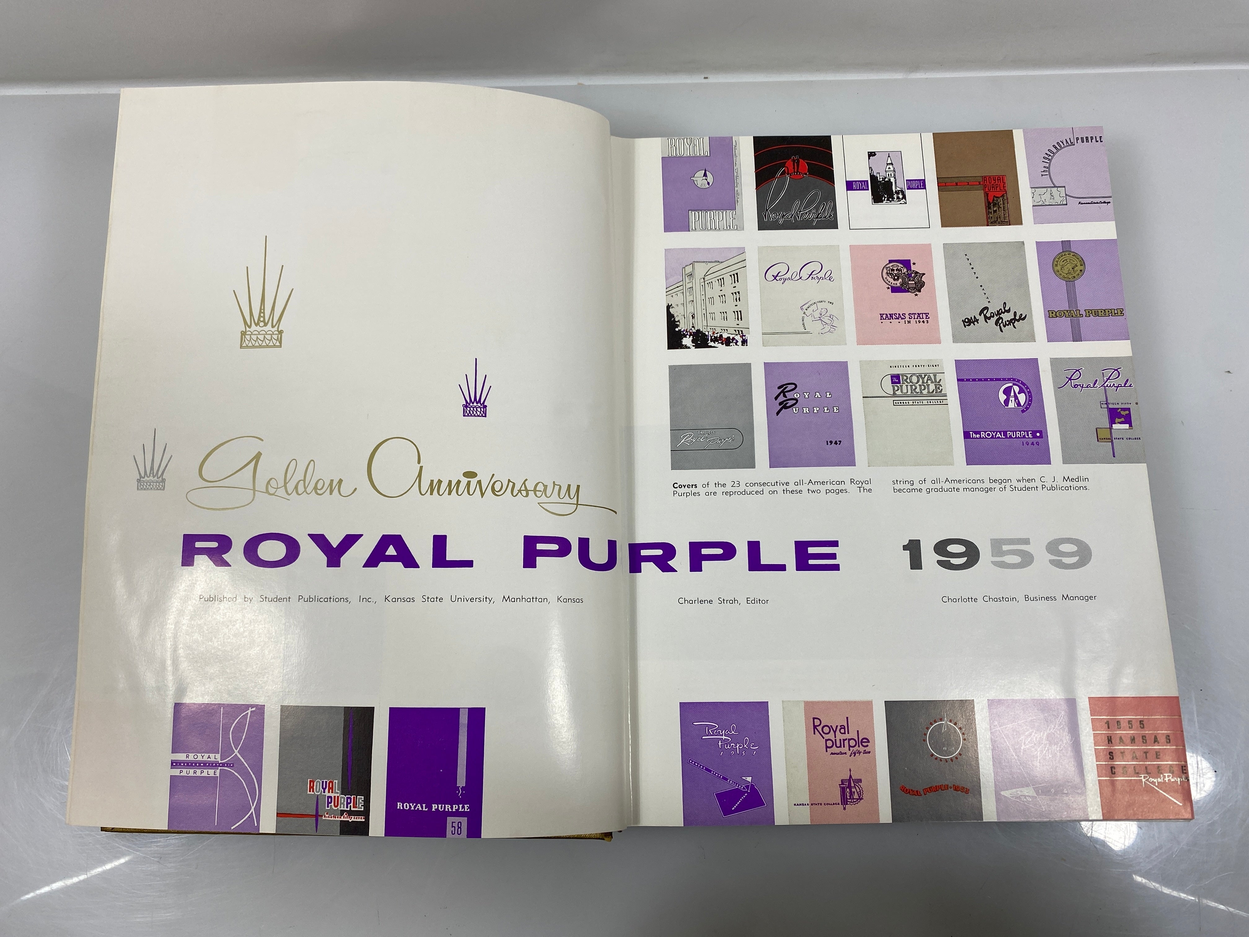 1959 Kansas State University Yearbook Royal Purple Golden Anniversary HC
