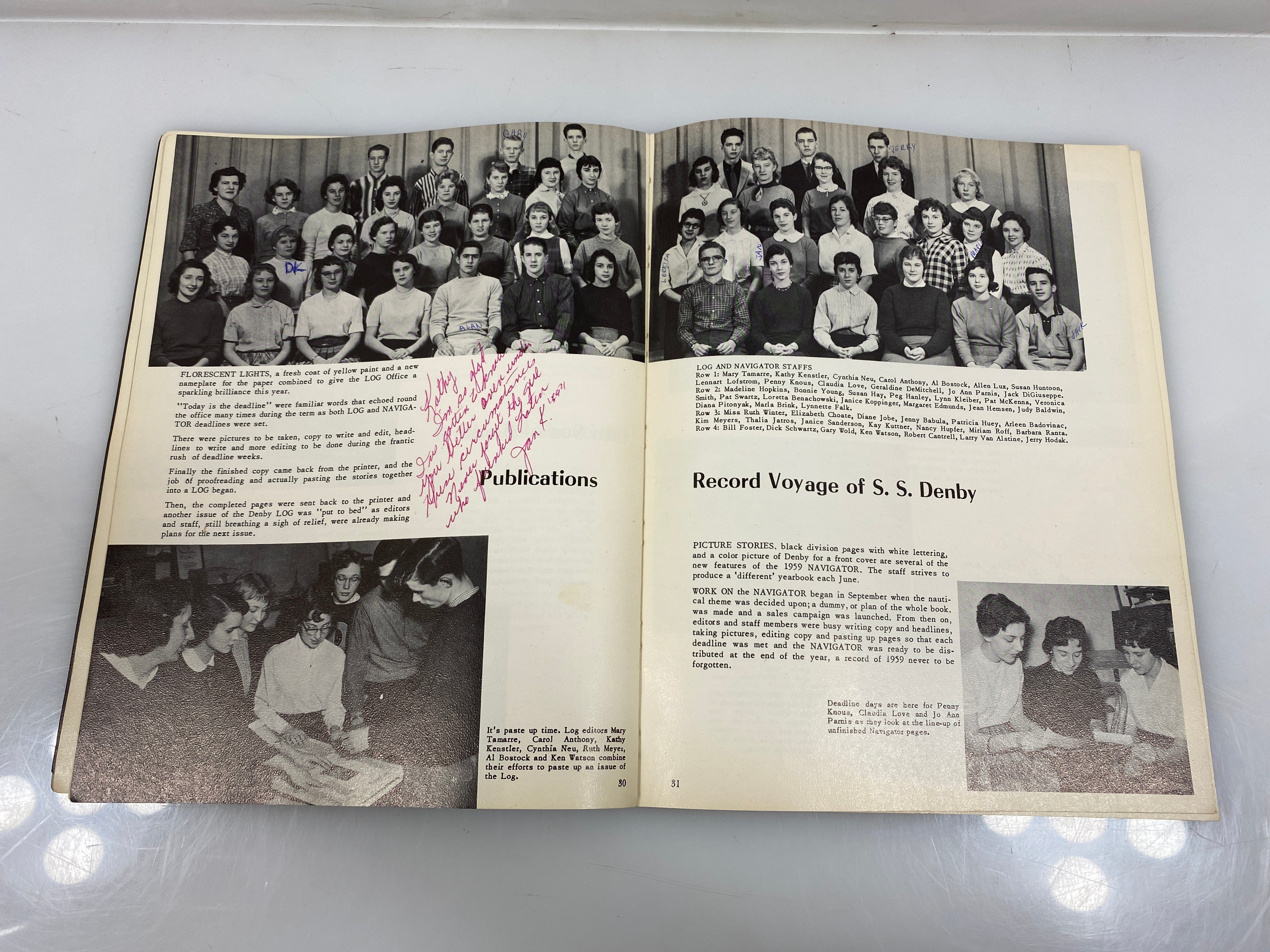 1959 "Navigator" Edwin Denby High School Yearbook Detroit MI SC