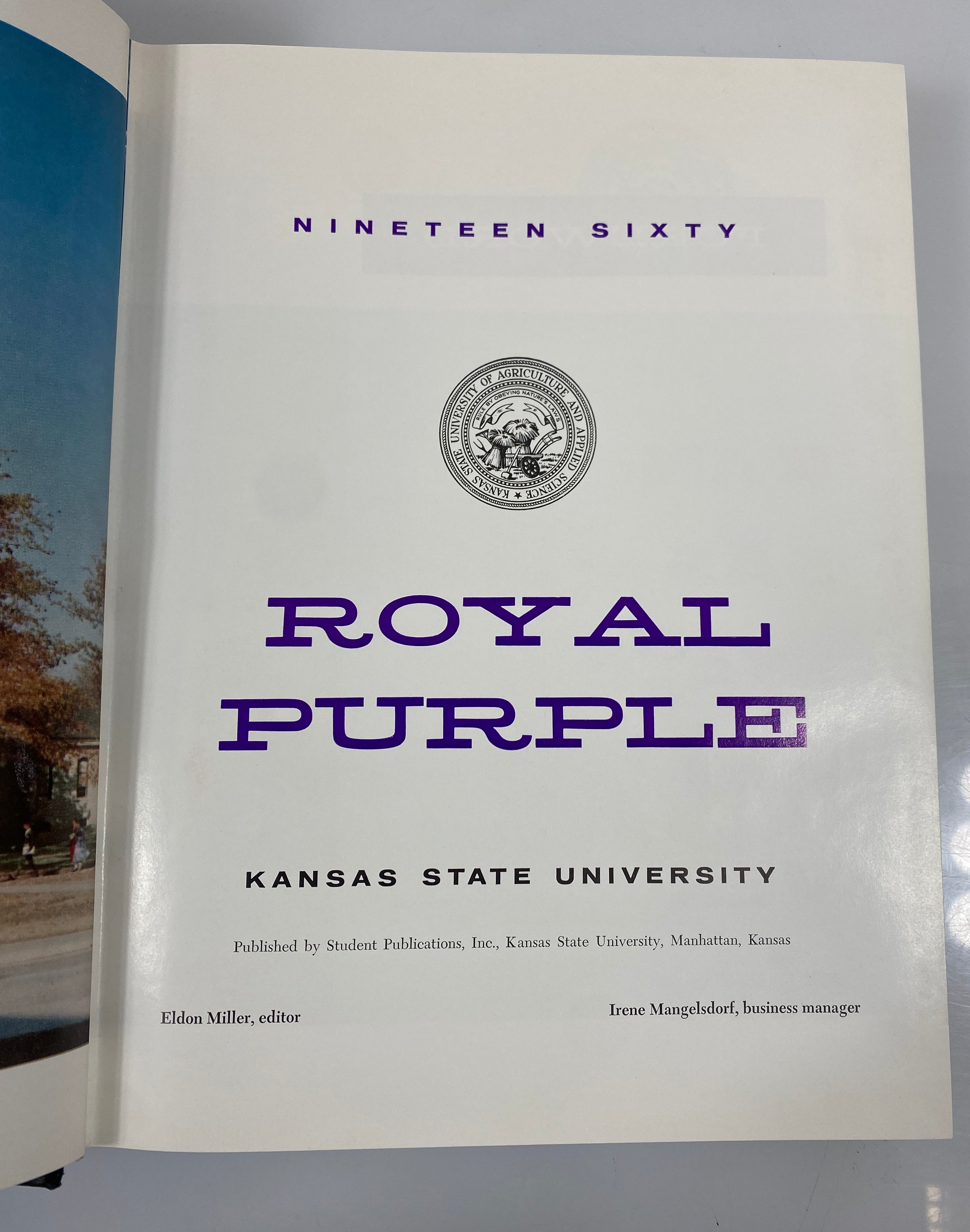 1960 Kansas State University "Royal Purple" Yearbook HC