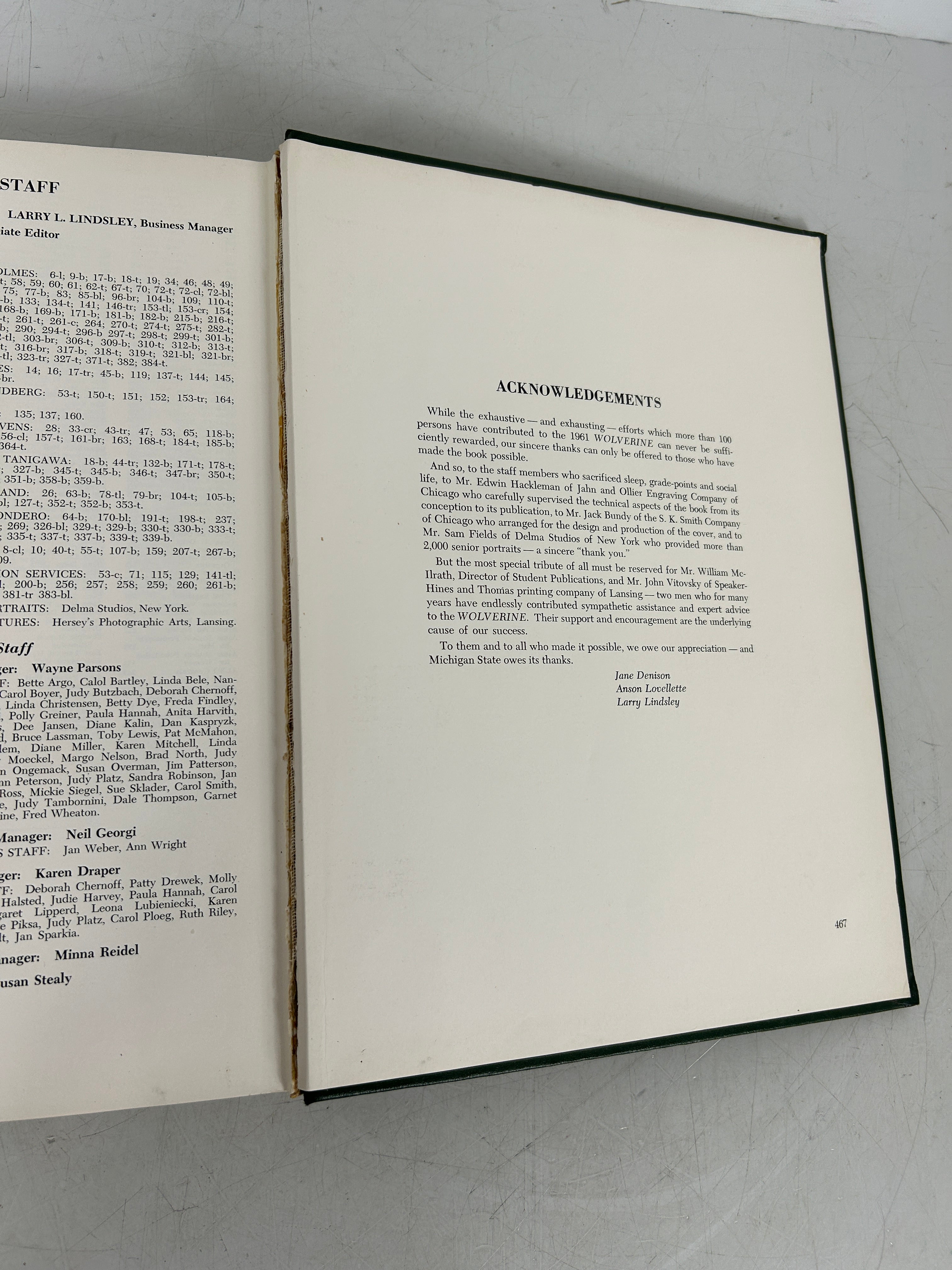 1961 Michigan State University Yearbook Wolverine