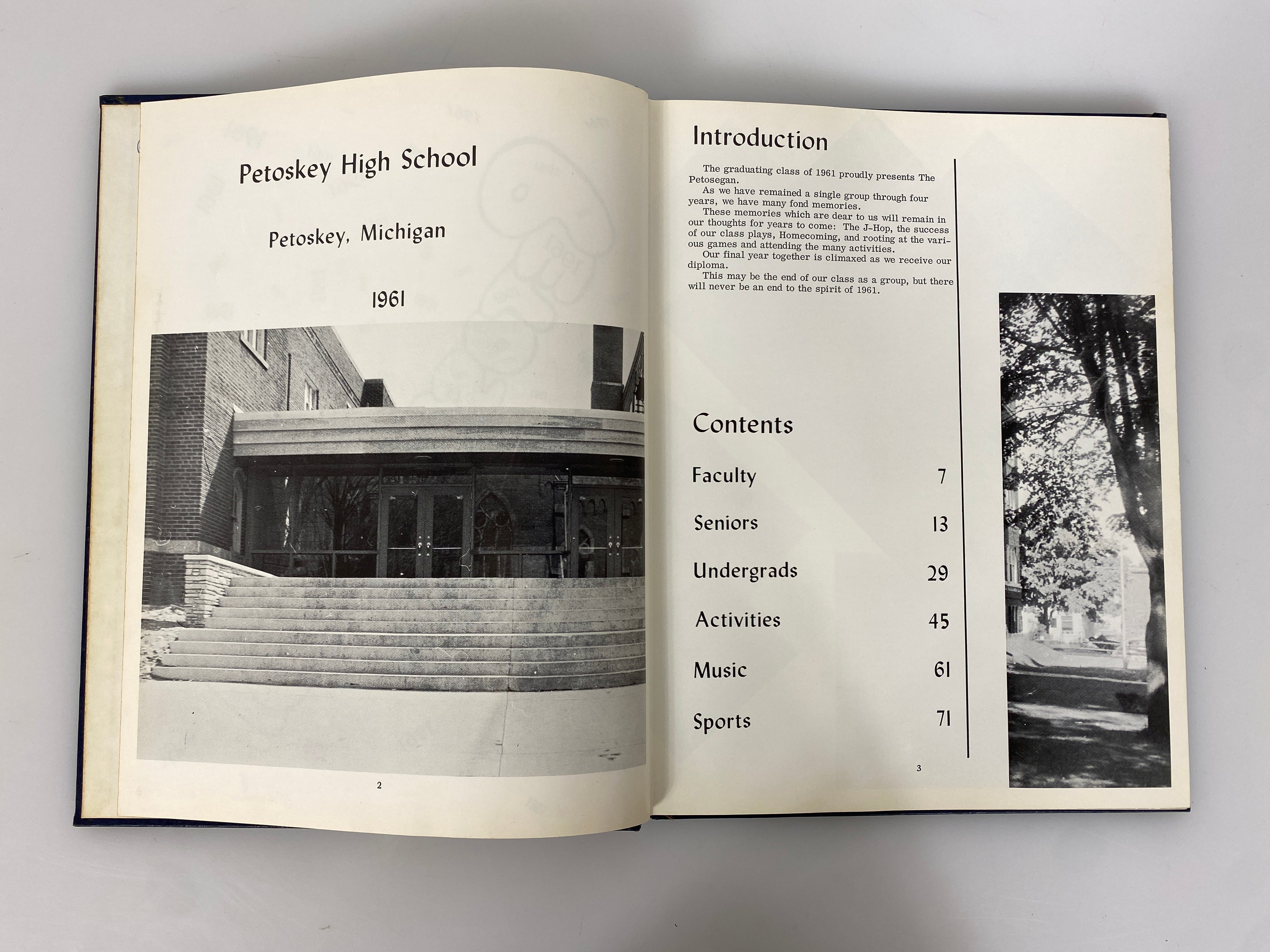 1961 Petoskey High School Yearbook "Petosegan" Petoskey Michigan HC