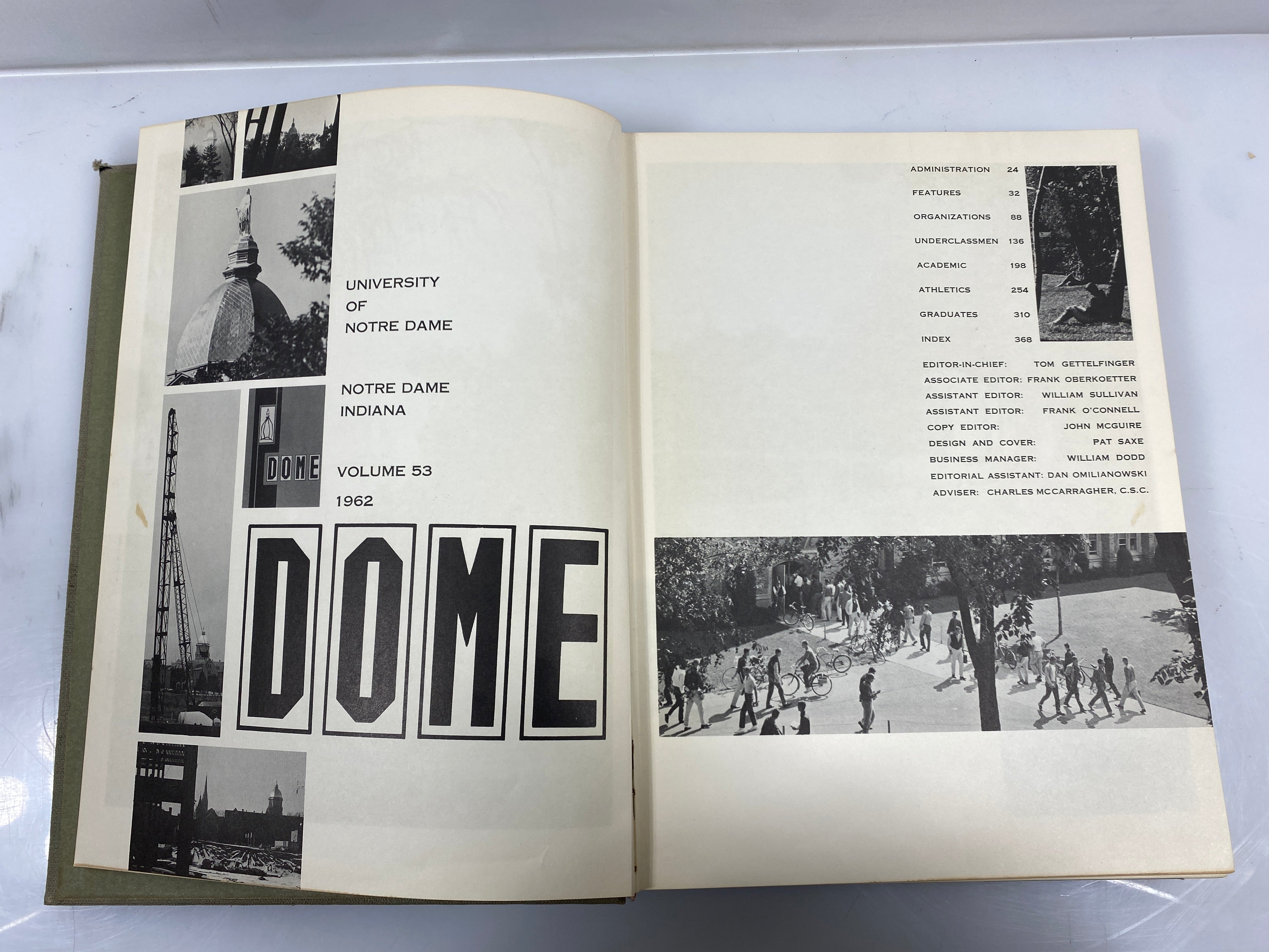 1962 "Dome" University of Notre Dame Yearbook Notre Dame Indiana HC