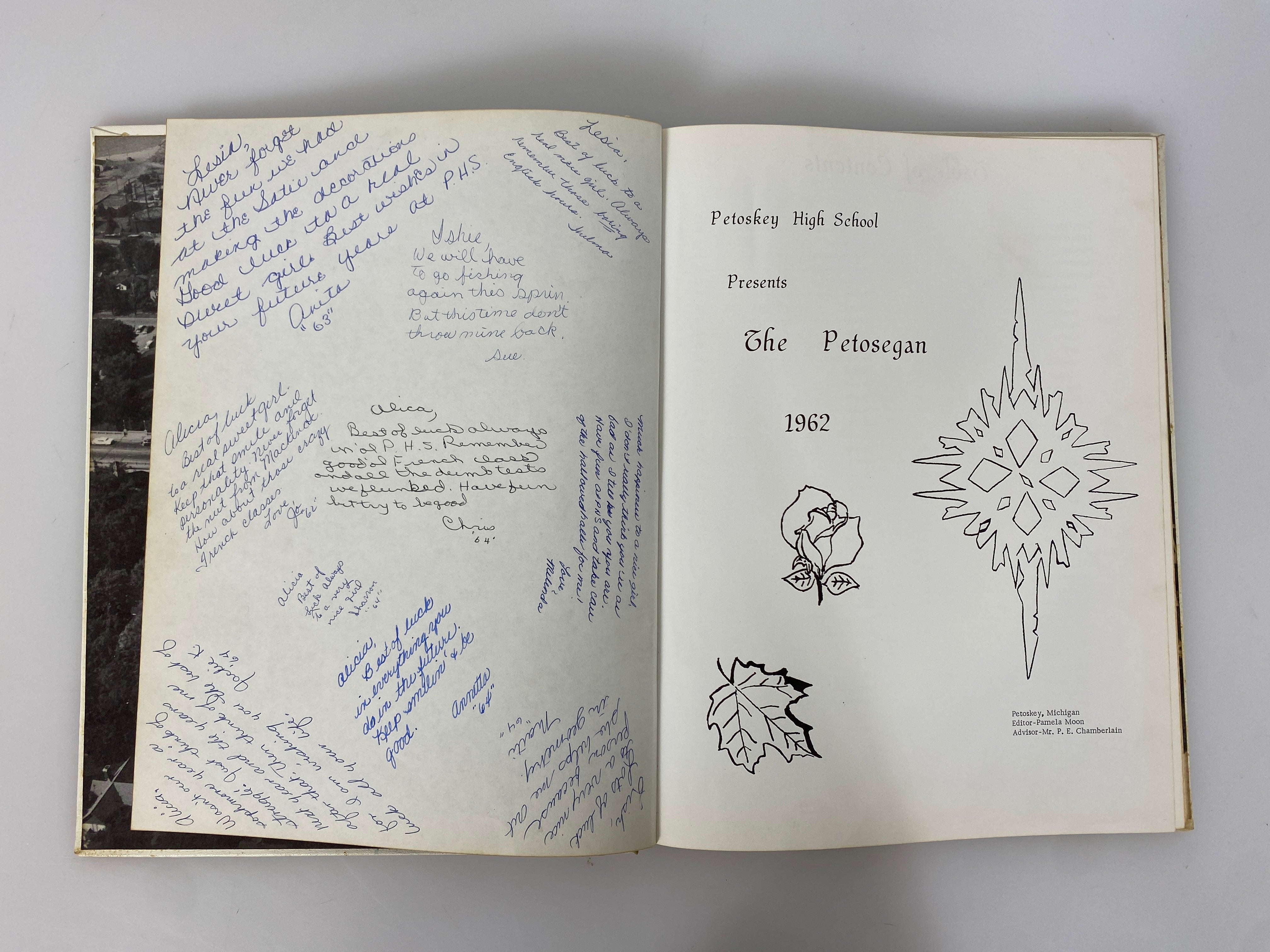 1962 Petoskey High School Yearbook "Petosegan" Petoskey Michigan HC