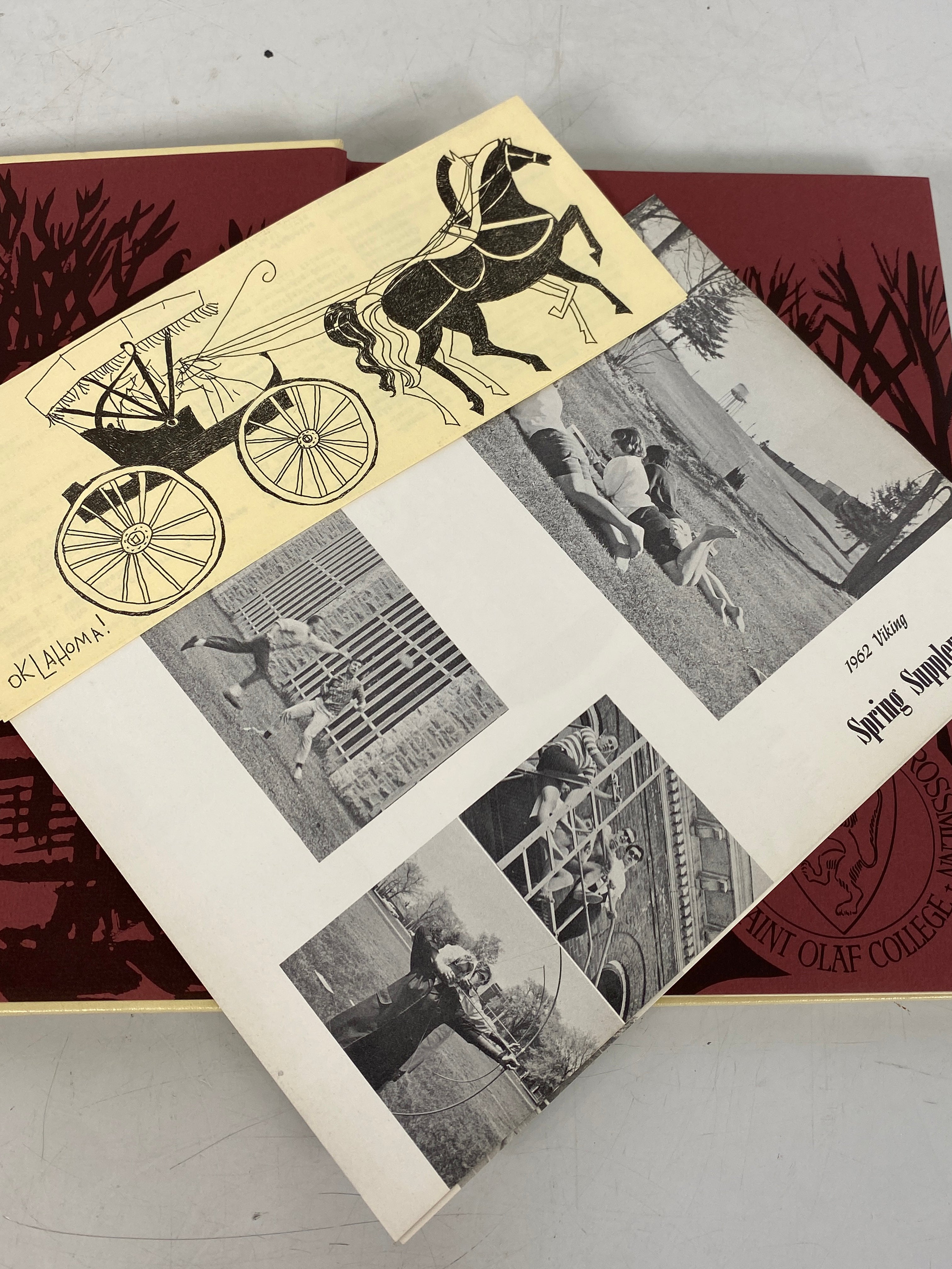 1962 St. Olaf College Yearbook w Supplement Northfield Minnesota HC