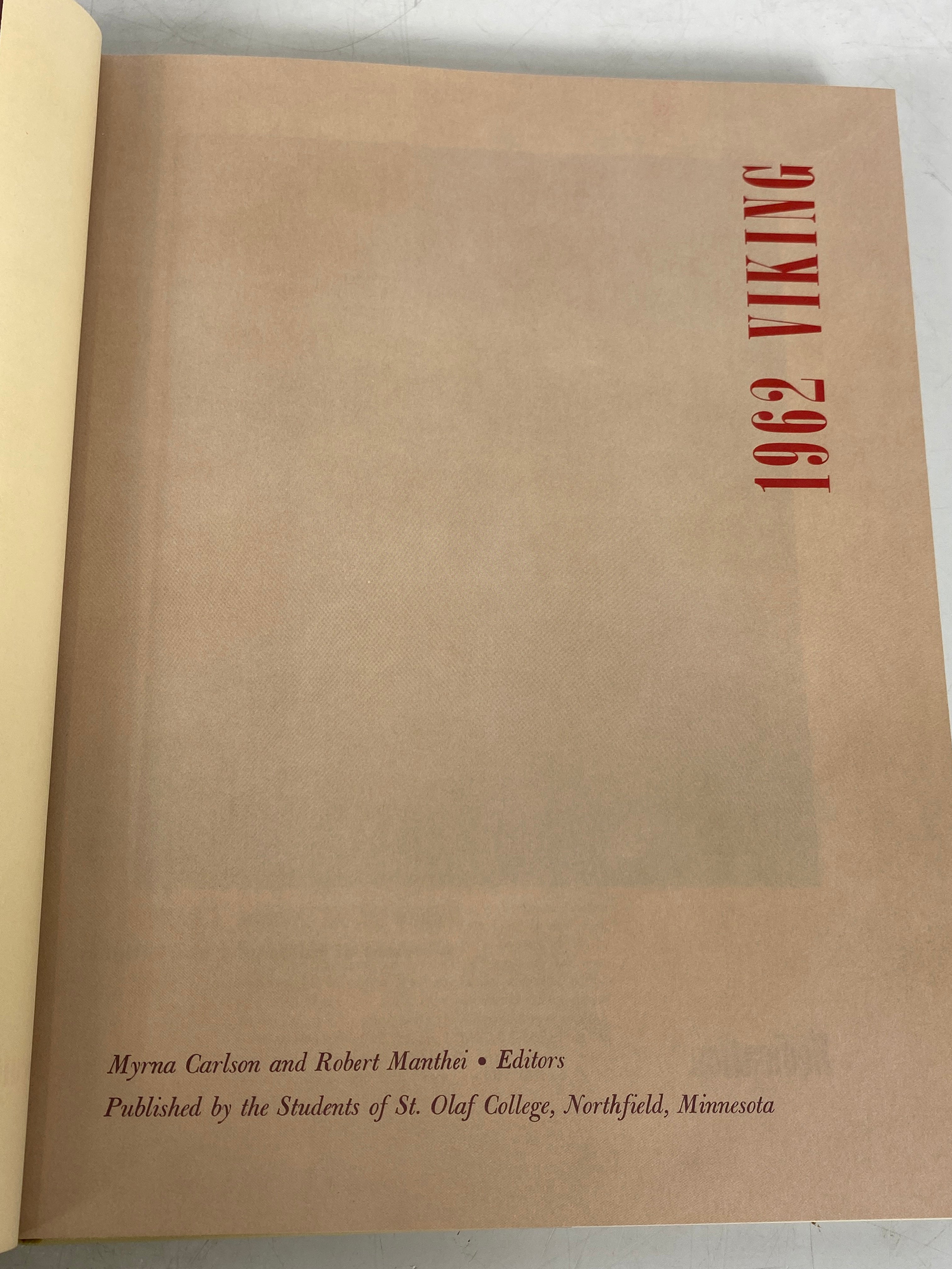 1962 St. Olaf College Yearbook w Supplement Northfield Minnesota HC