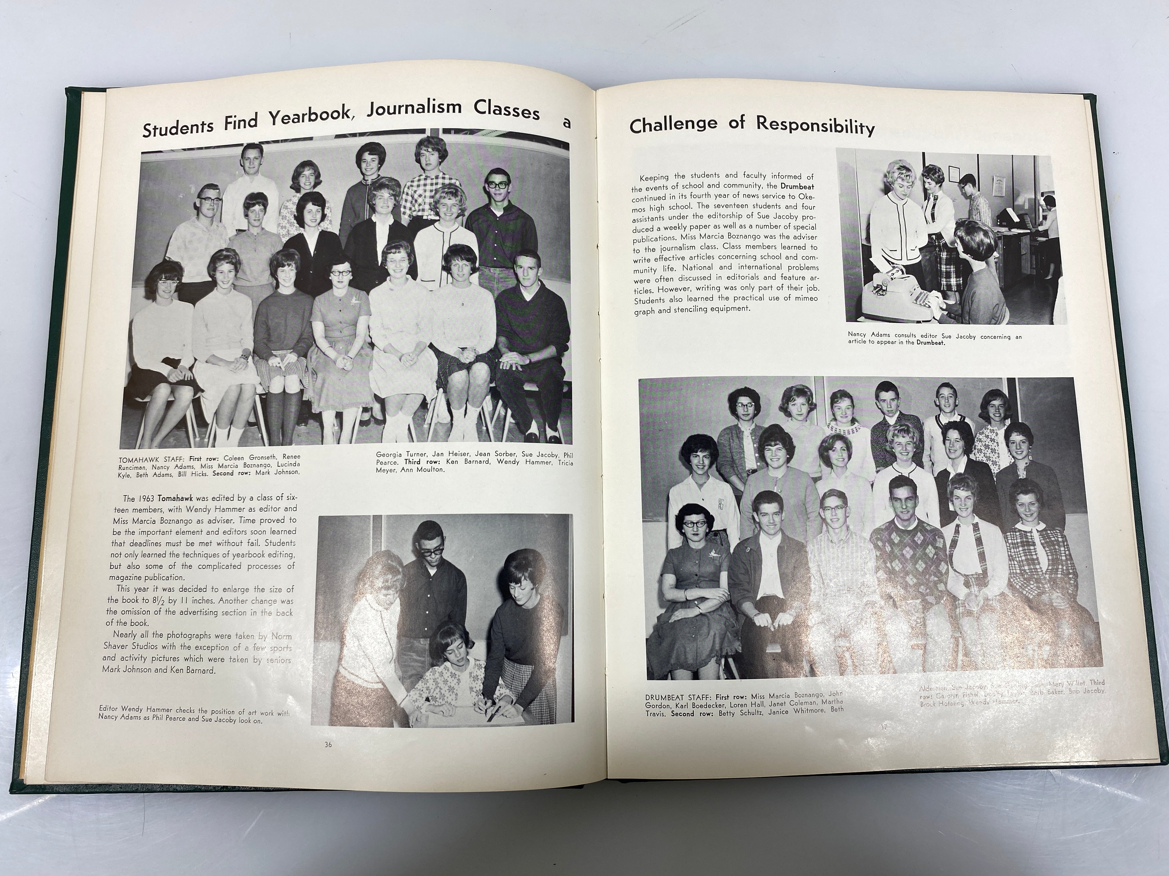 1963 Okemos High School Yearbook "Tomahawk" Okemos Michigan HC