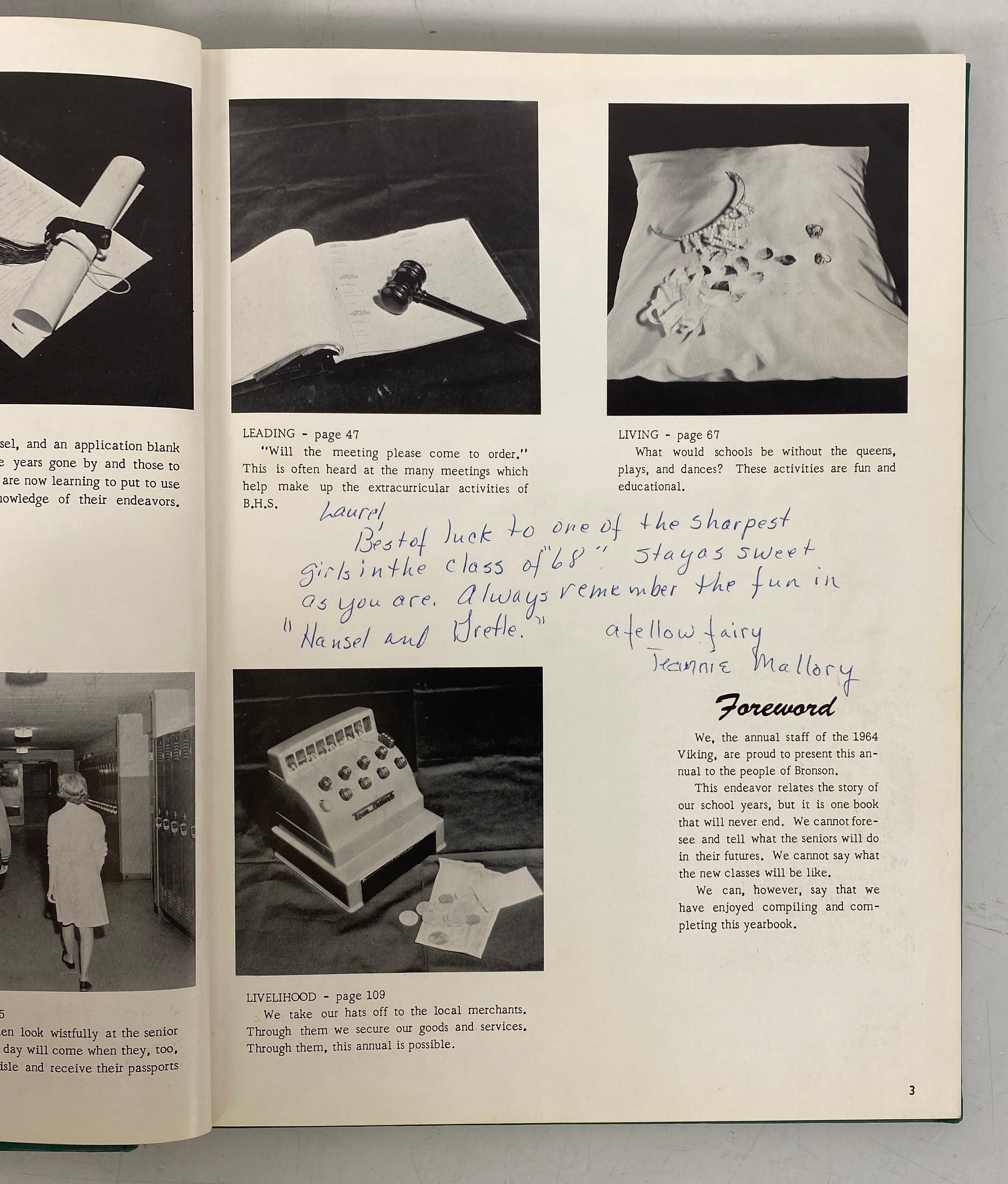 1964 Bronson High School Yearbook Bronson Michigan HC