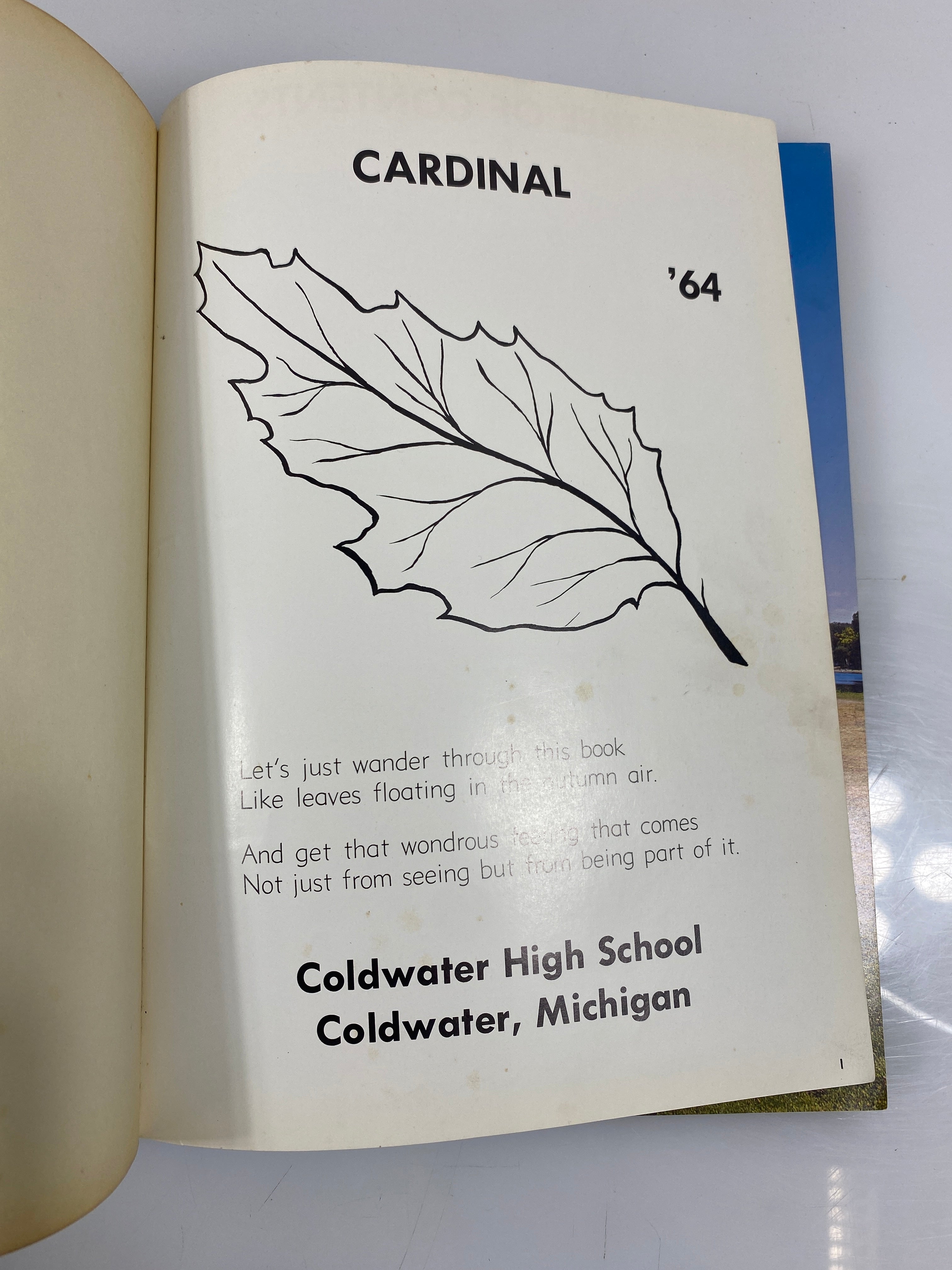 1964 Coldwater High School Yearbook "Cardinal" Coldwater Michigan HC