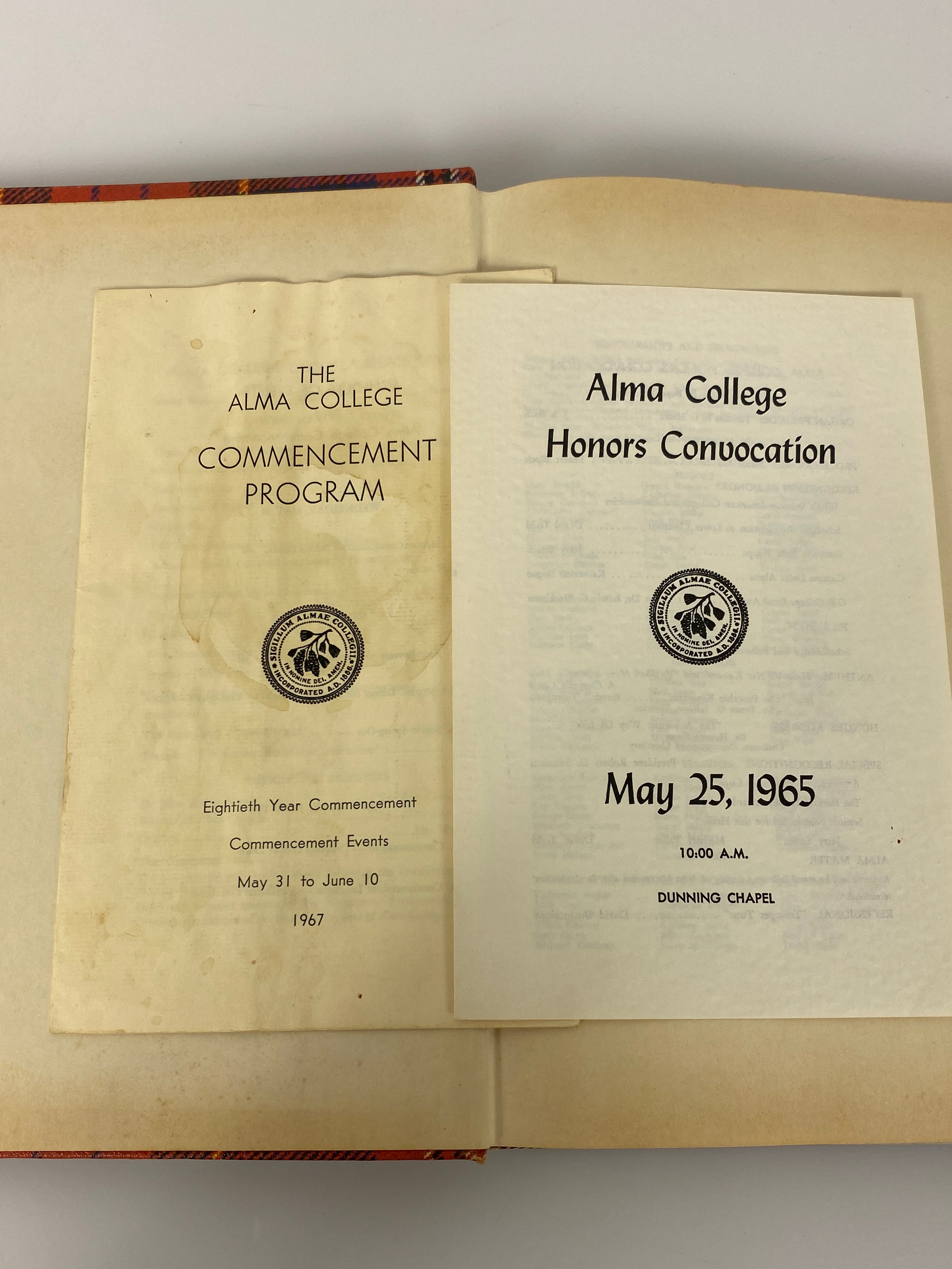 1965 Alma College "Scotsman" Yearbook Alma Michigan HC