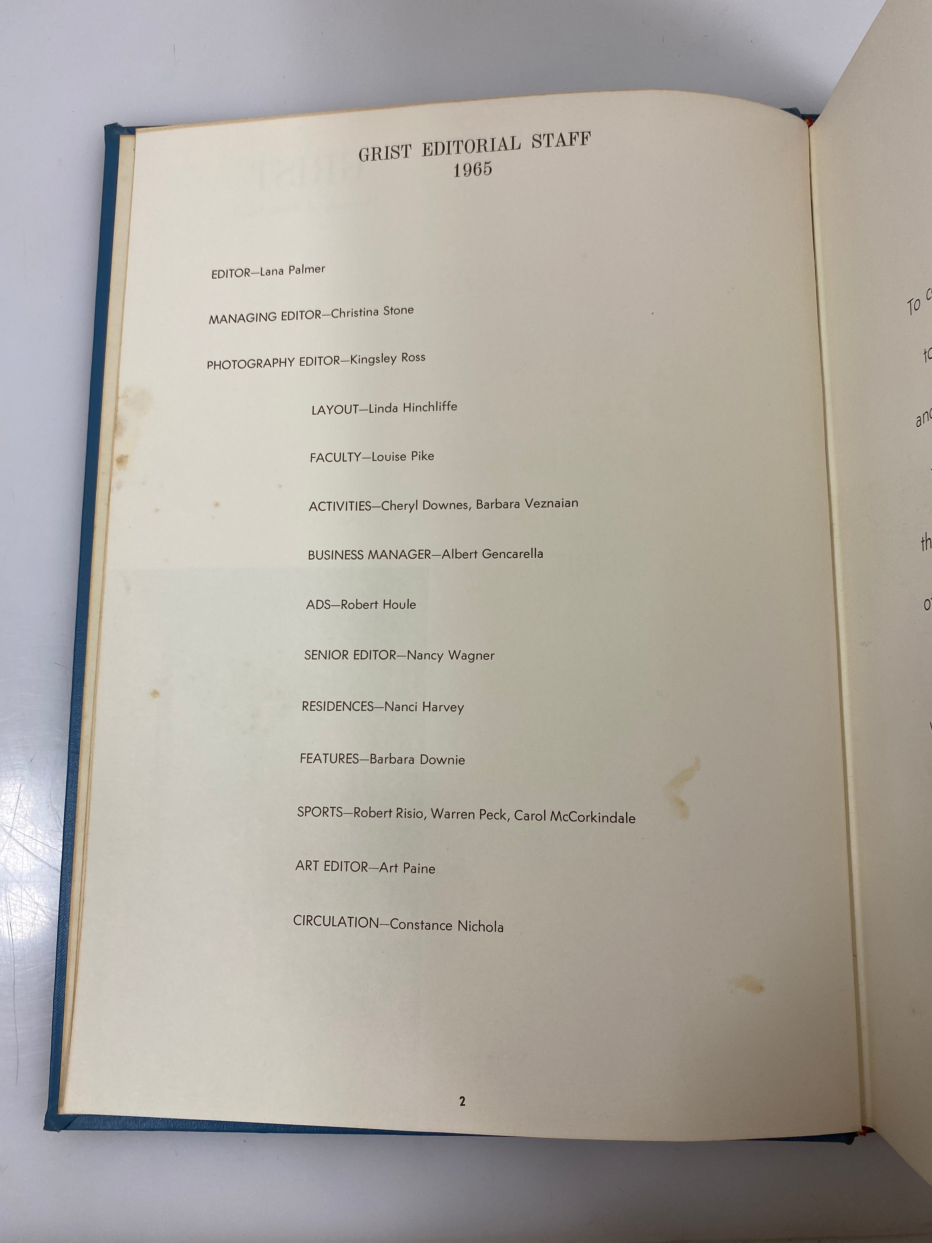 1965 University of Rhode Island Yearbook "Grist" Kingston RI HC