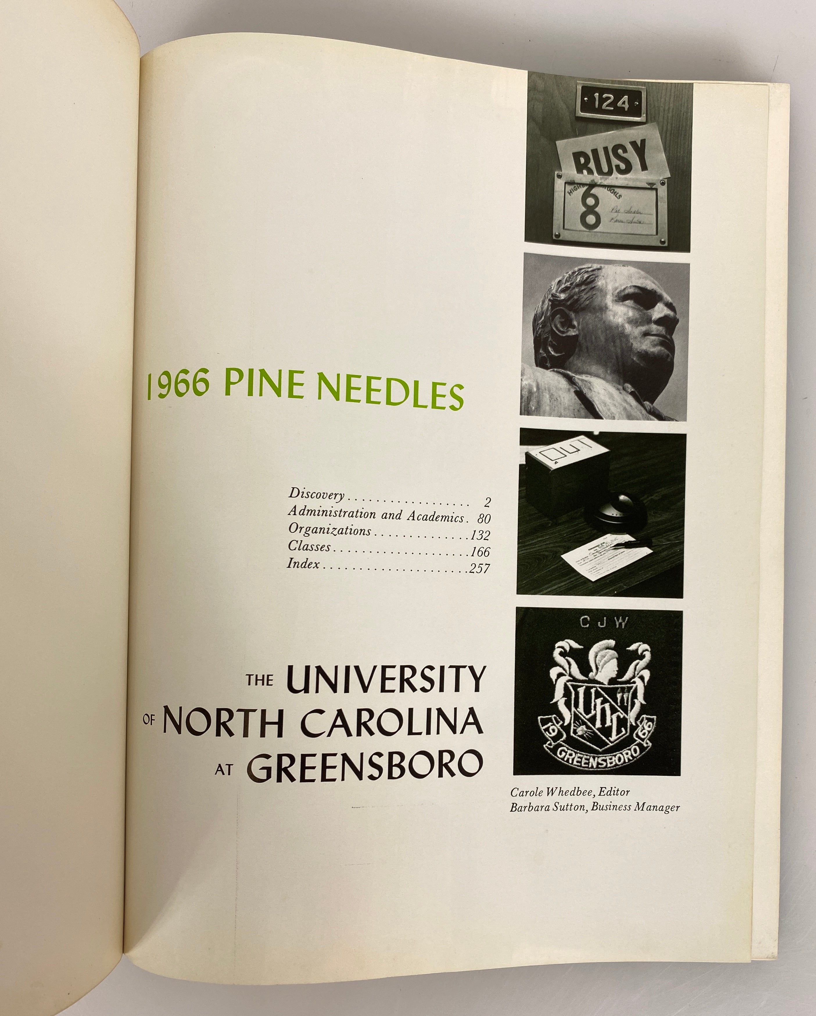 1966 University of North Carolina Greensboro Yearbook "Pine Needles" HC