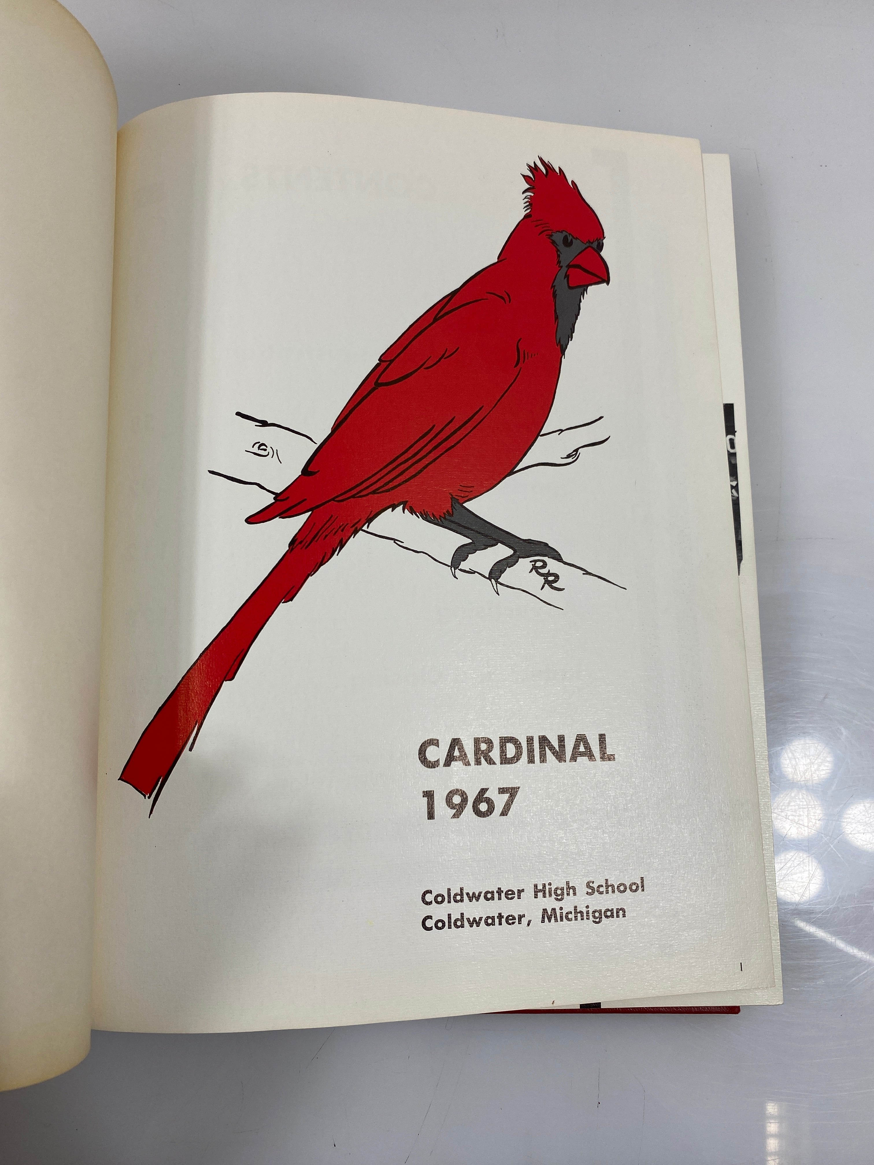 1967 Coldwater High School "Cardinal" Yearbook Coldwater Michigan HC
