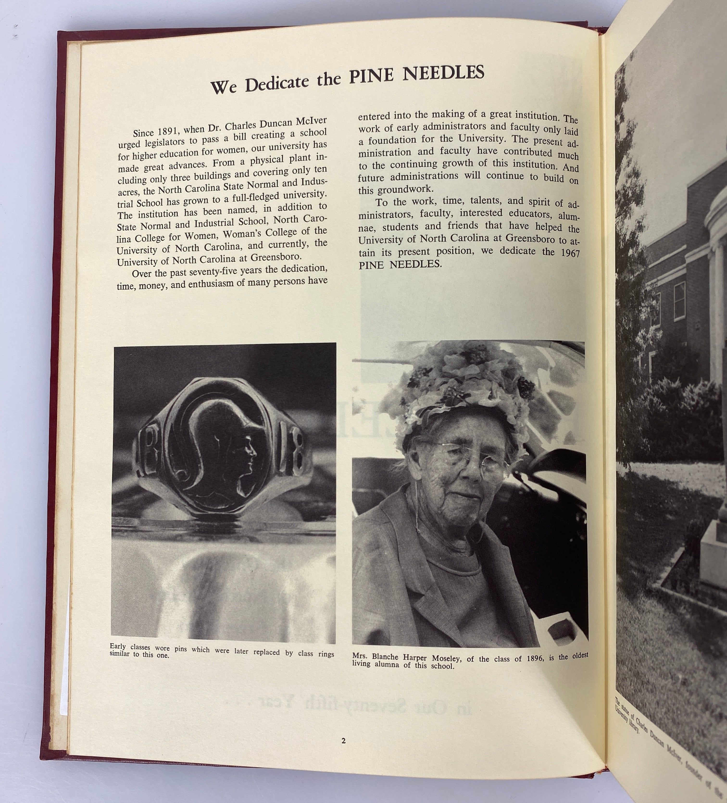 1967 University of North Carolina Greensboro "Pine Needles" Yearbook HC