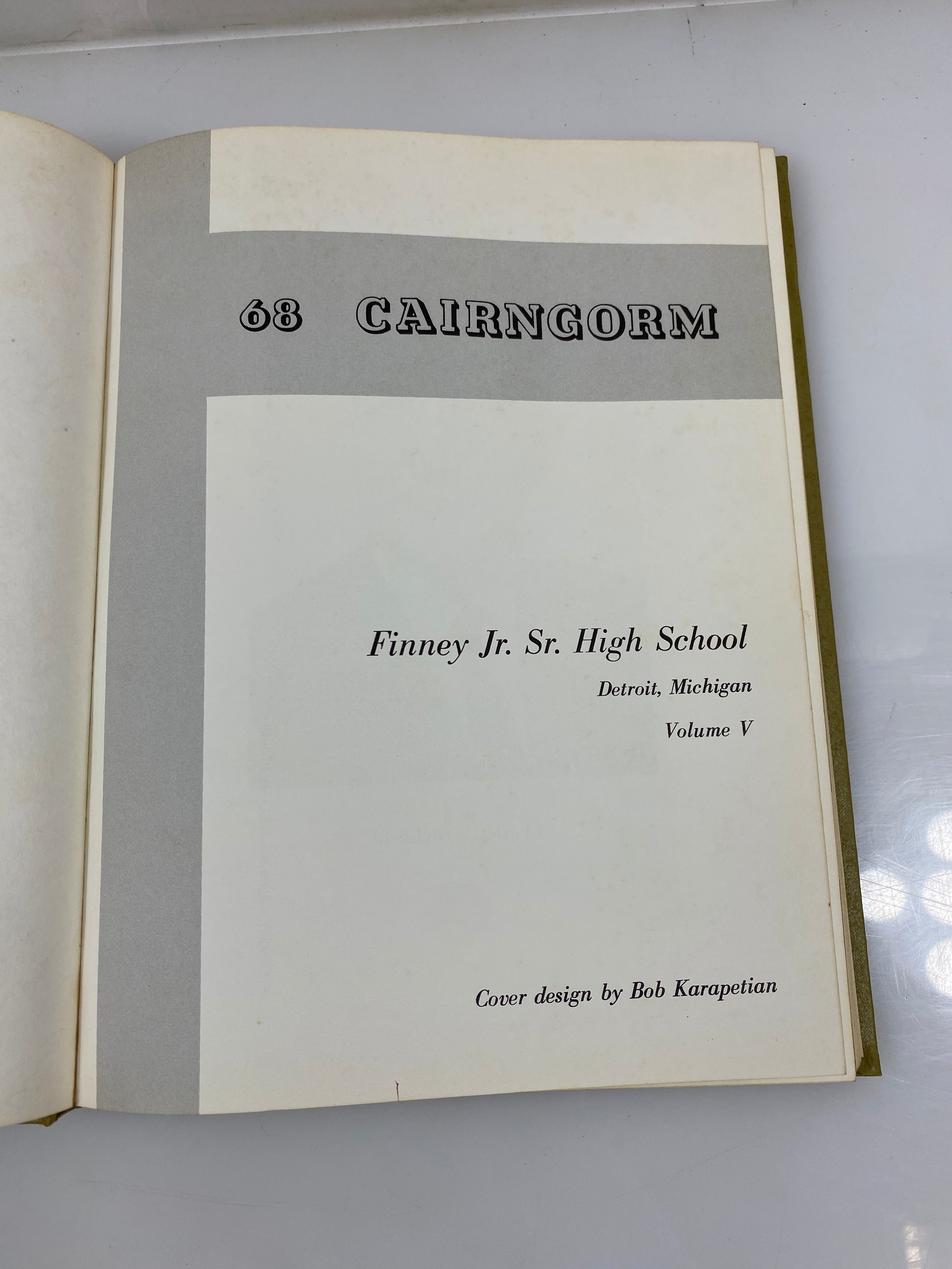 1968 "Cairngorm" Finney Jr. Sr. High School Yearbook Detroit MI HC