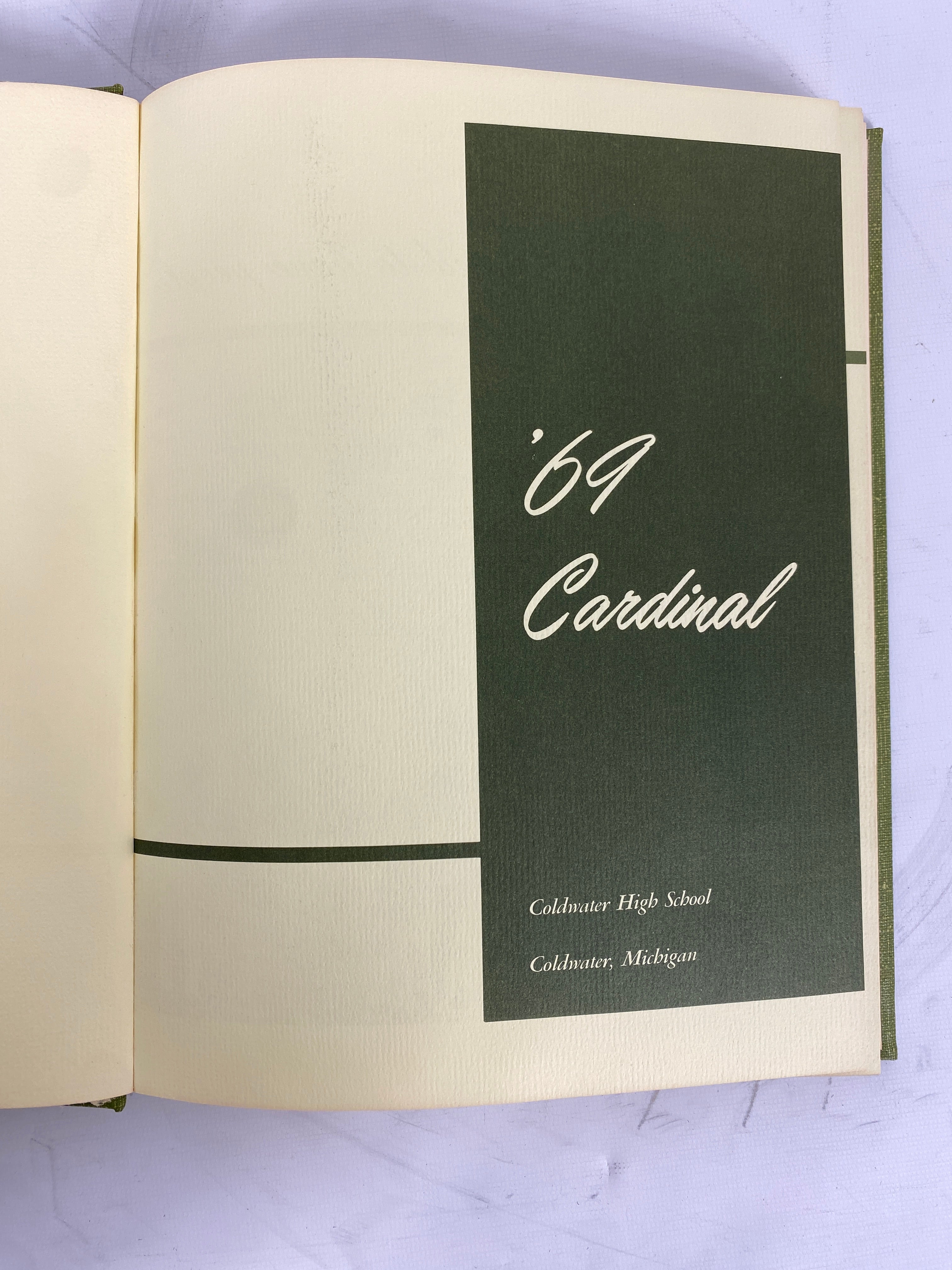 1969 Coldwater High School "Cardinal" Yearbook Coldwater Michigan HC