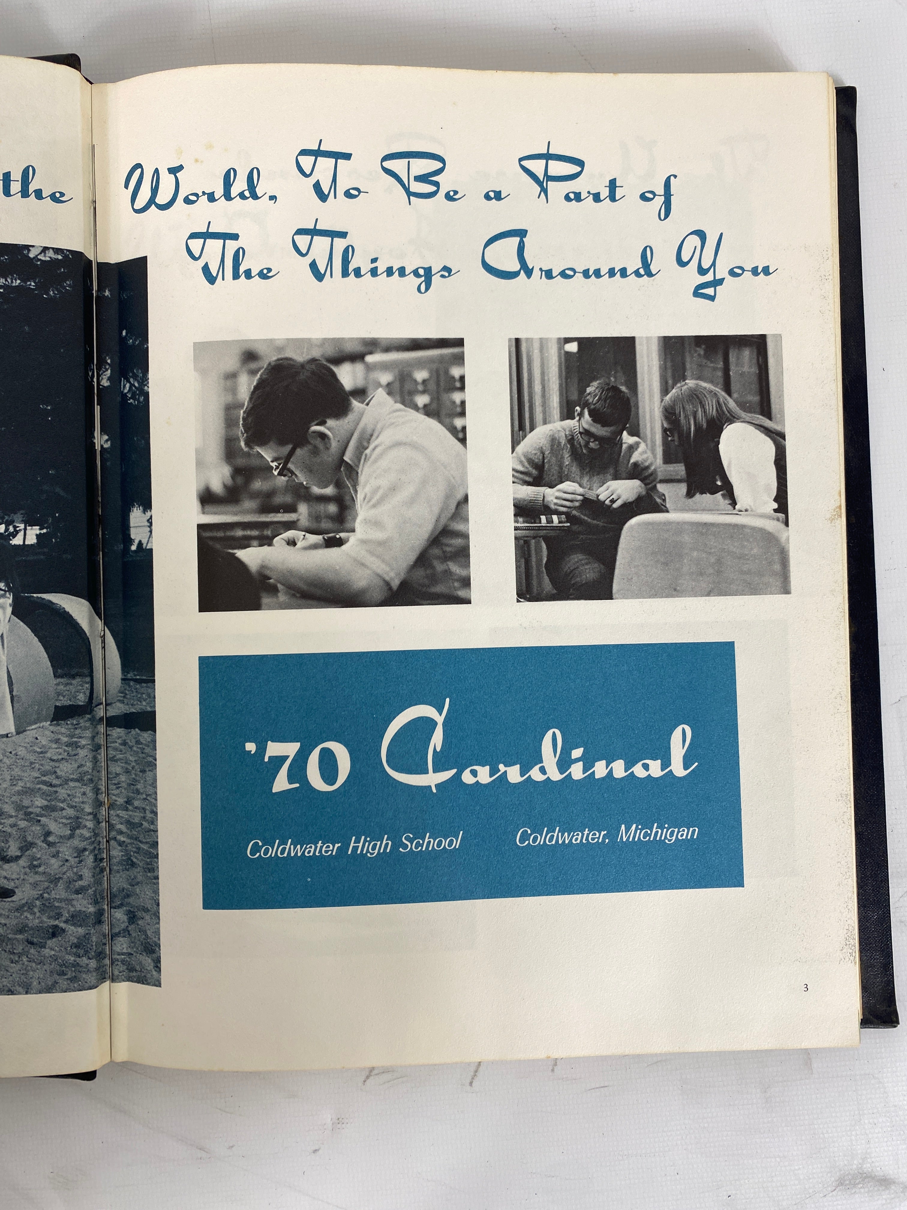 1970 Coldwater High School "Cardinal" Yearbook Coldwater Michigan HC