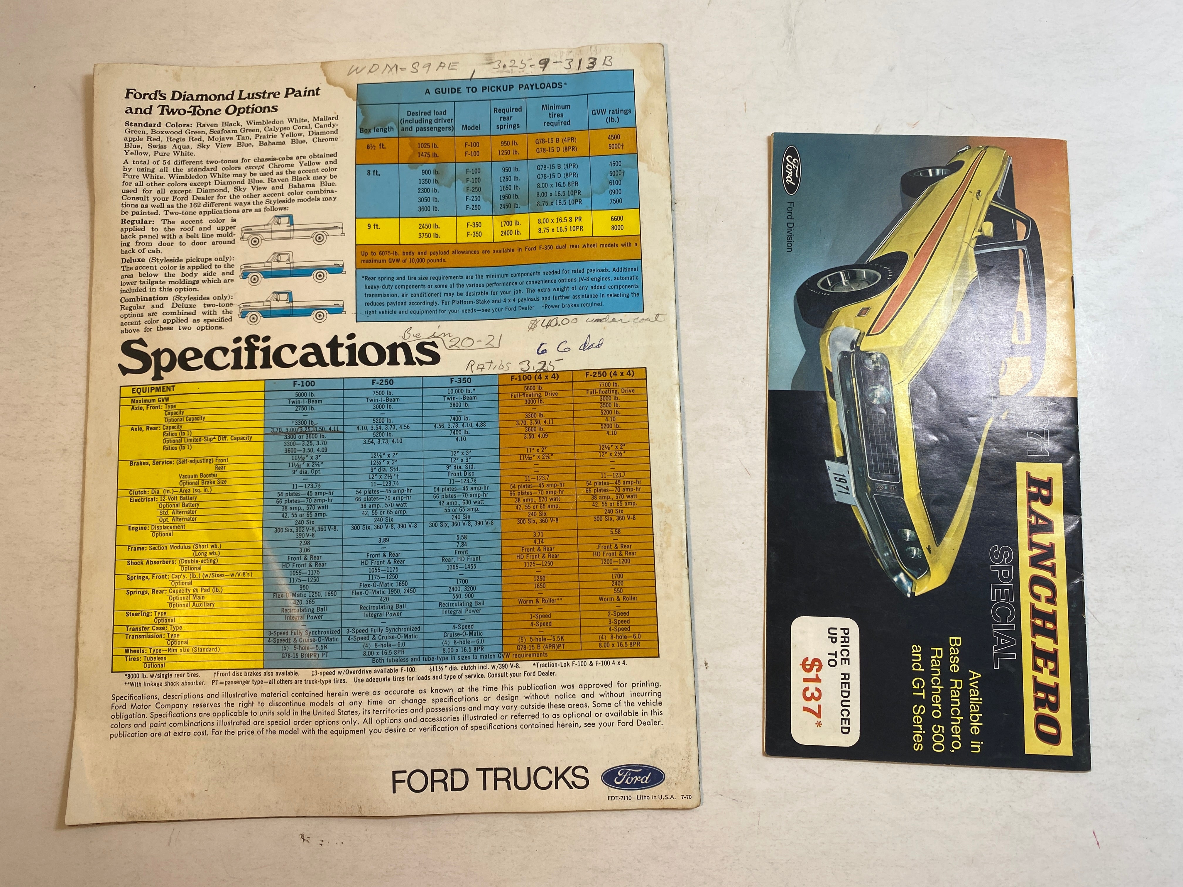 1971 Ford F-100/250/350 Pickup Advertising Ephemera